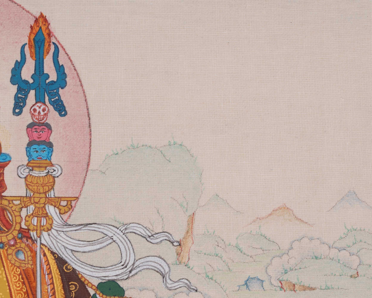 Guru Rinpoche Traditional Thangka | Lotus-Born Master of Vajrayana Buddhism