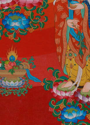 Divine Standing Buddha Thangka | Embodying Peace and Spiritual Wisdom