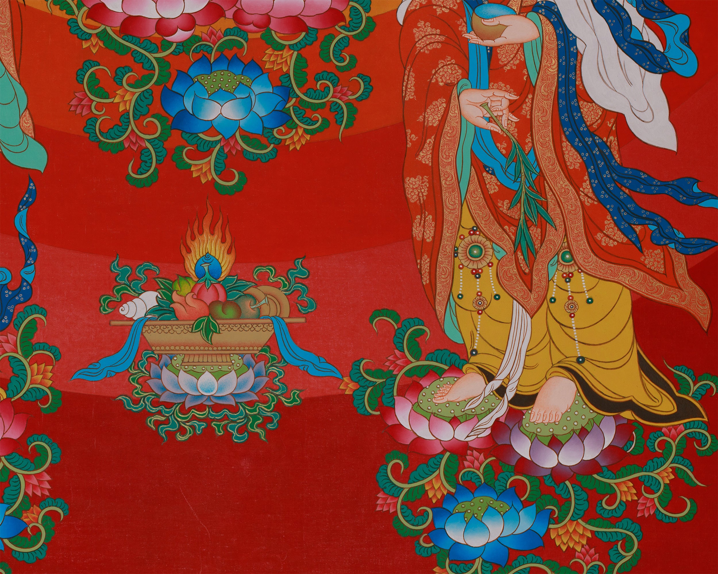 Divine Standing Buddha Thangka | Embodying Peace and Spiritual Wisdom