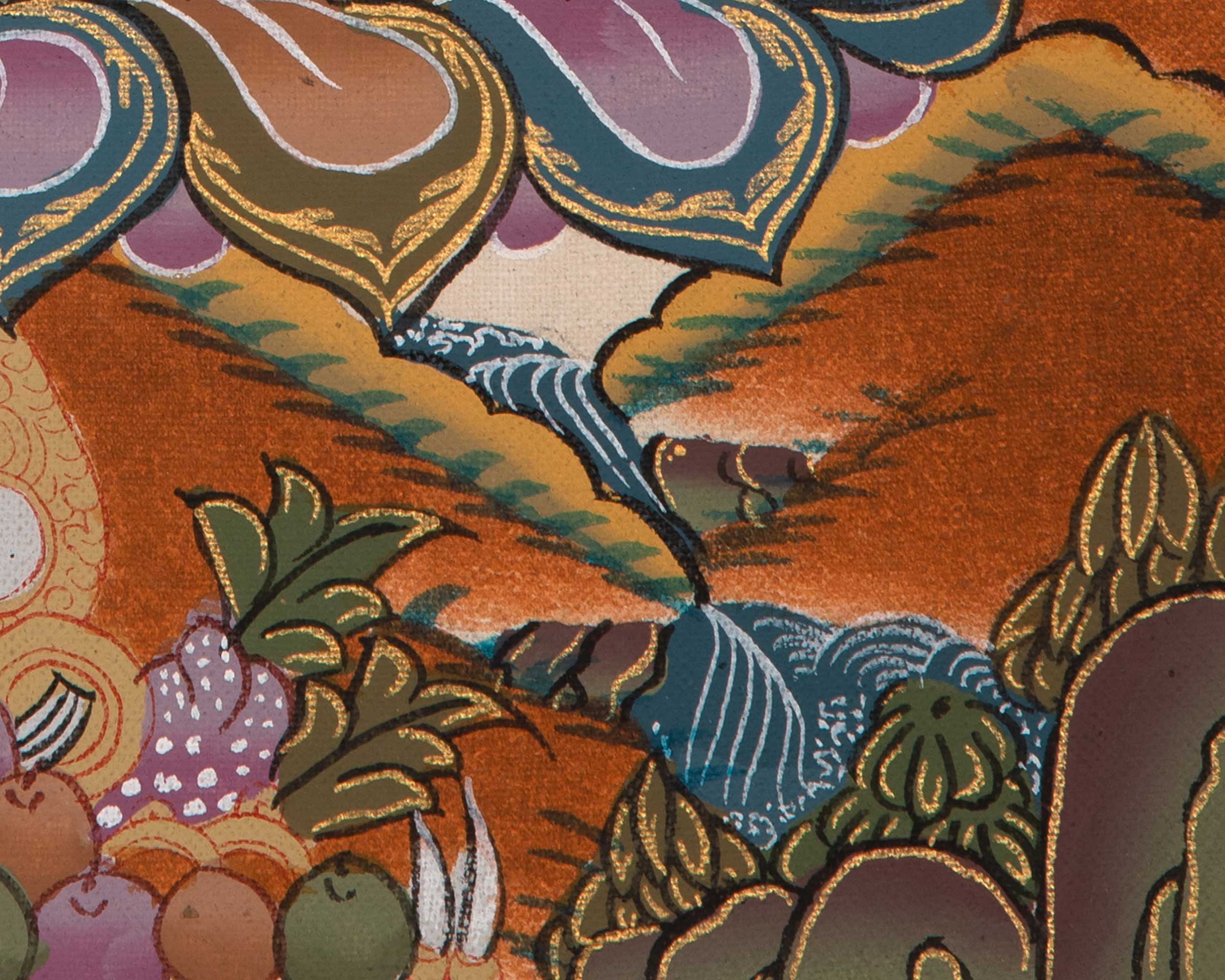 Vaisravana Tibetan Thangka | God Of Wealth | Wall Decors