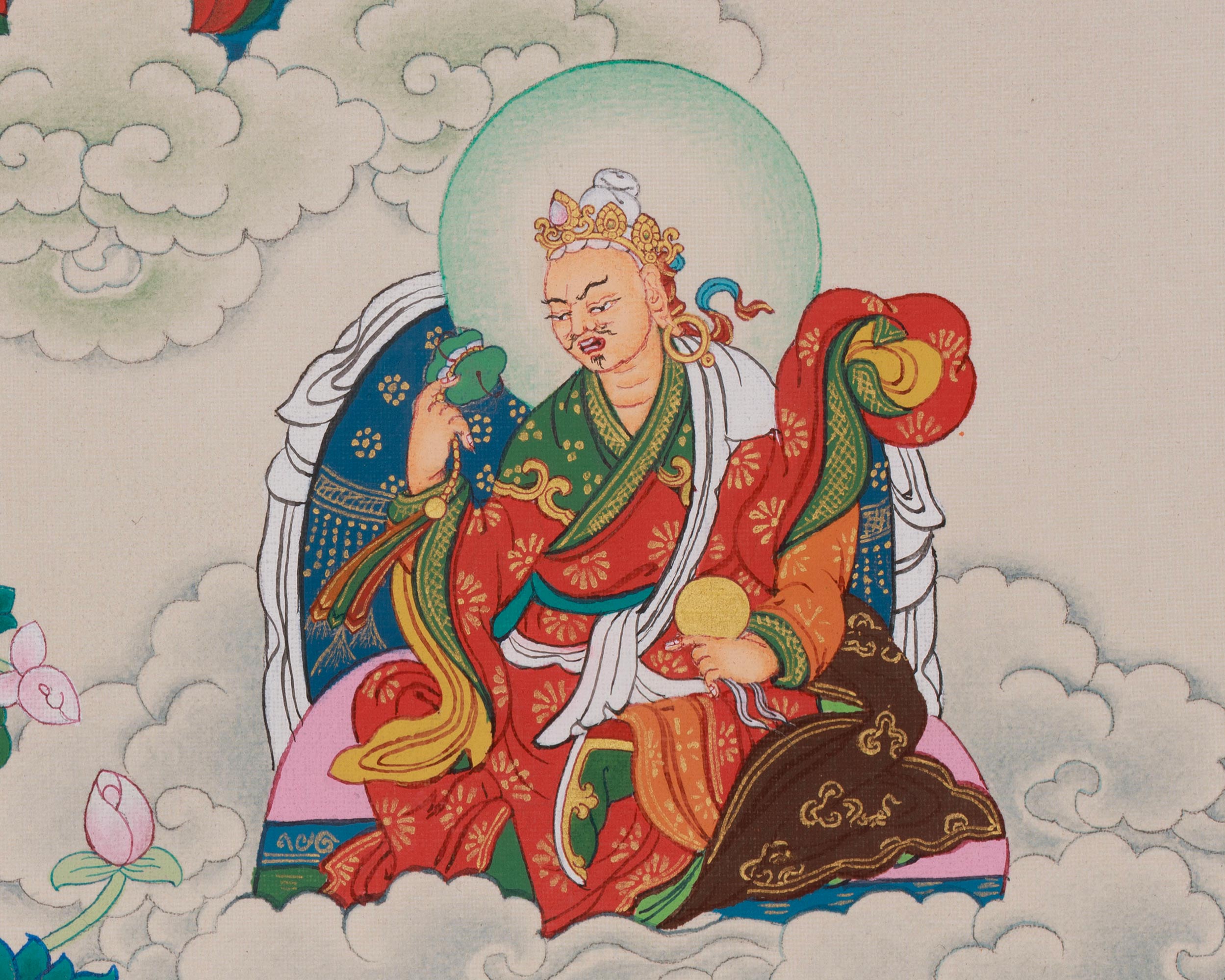 Vajrayana Guru Rinpoche Artwork | Sacred Padmasambhava Thangka Painting