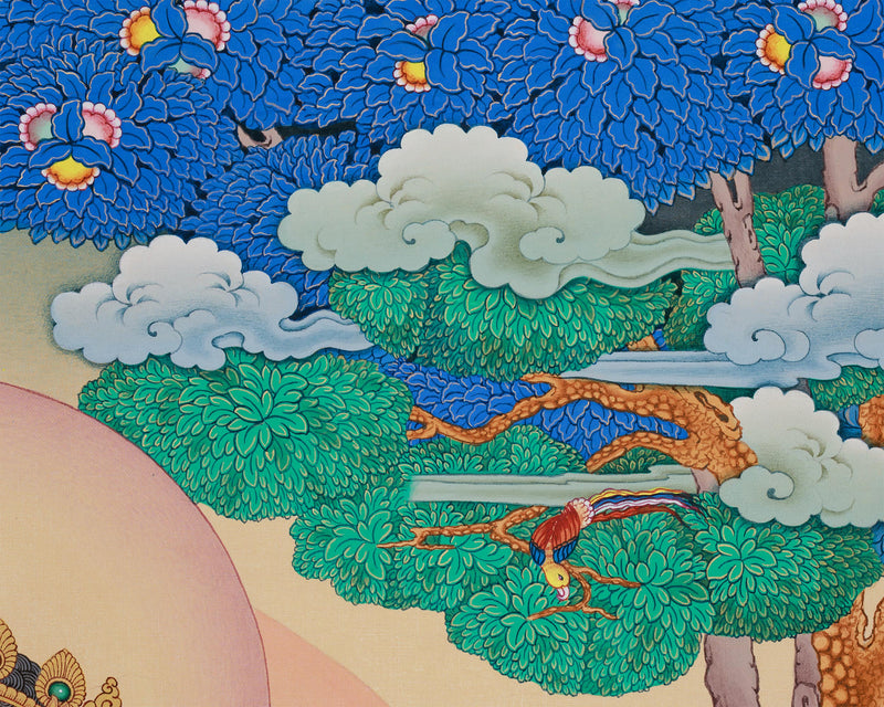 God of Wealth, Dzambhala Thangka Print | Vajrayana Giclee Canvas