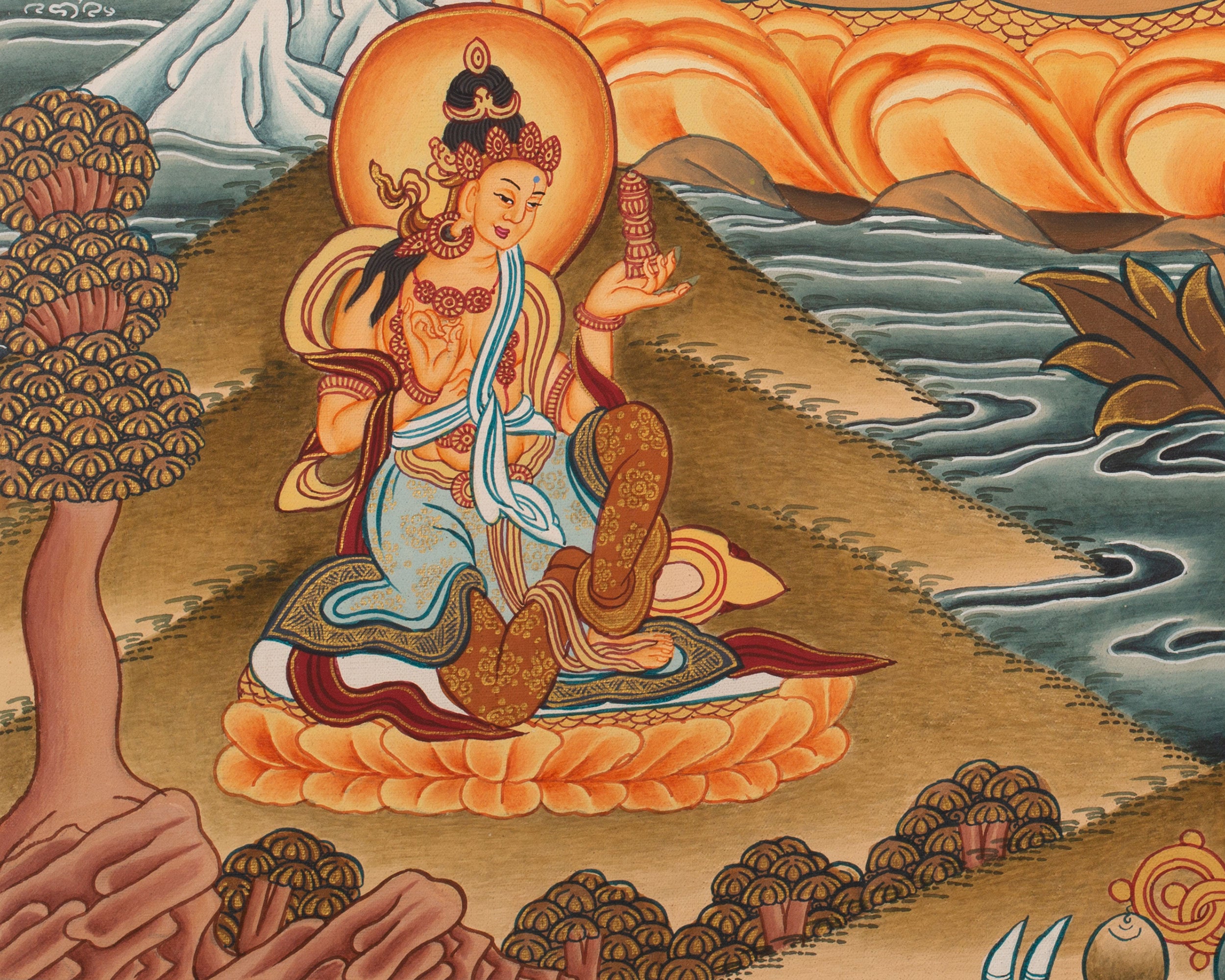 Manjushree Thangka | Bodhisattva Of Wisdom | Wall Decorative Art