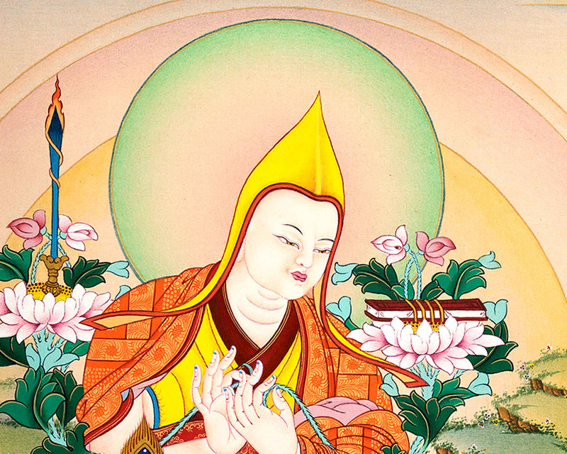 Tsongkhapa Inspired Thangka Print | High Quality Giclee Print | Wall Decoration