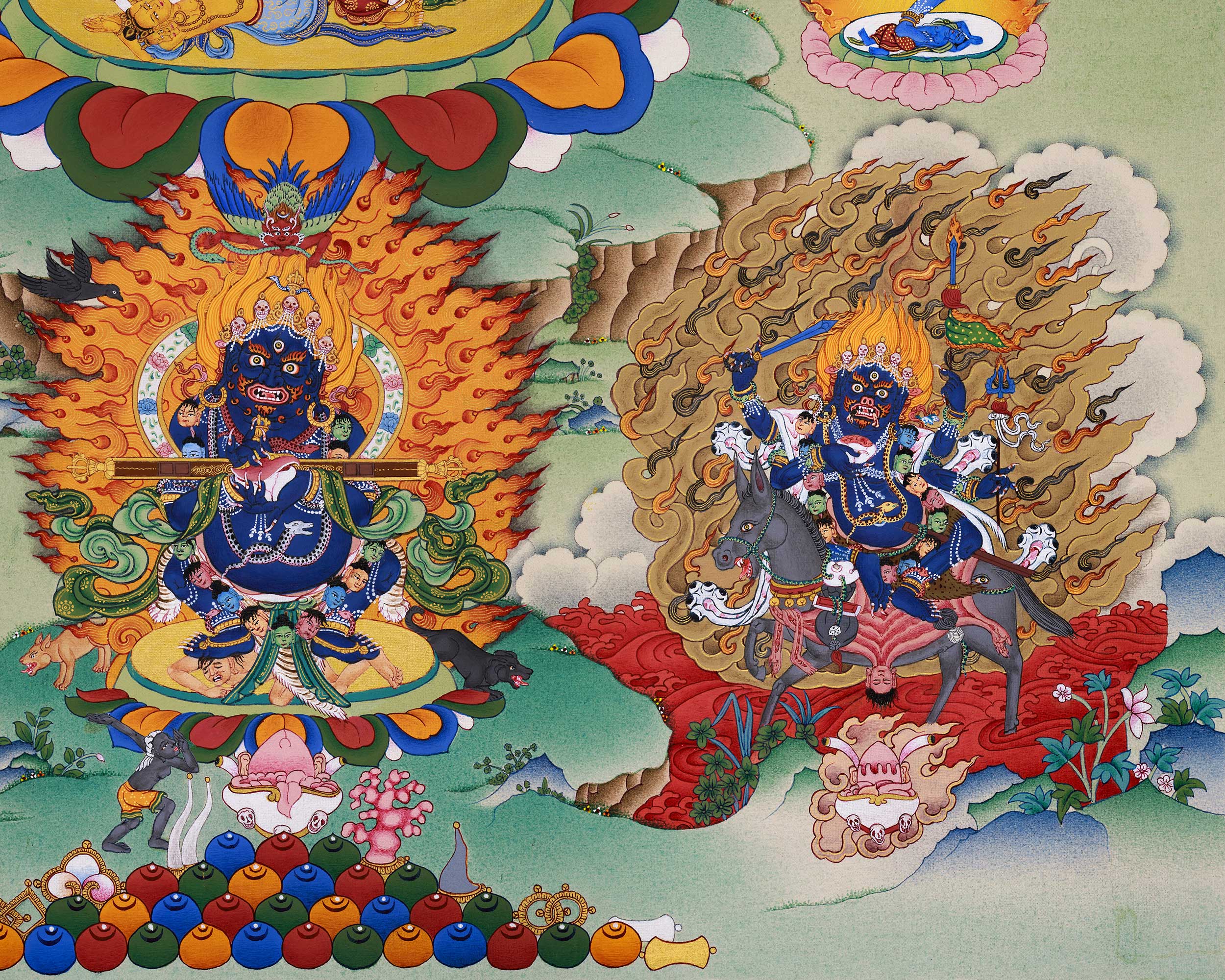The Embodiment of Tantric Wisdom: A Hand-Painted Hevajra Thangka