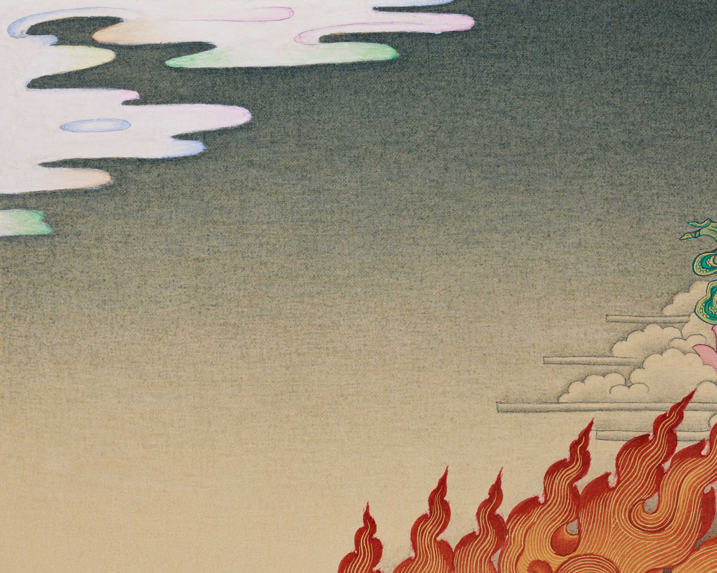 Traditional Thangka of Buta Damara With Mitrupa | Wrathful Bodhisattva Vajrapani