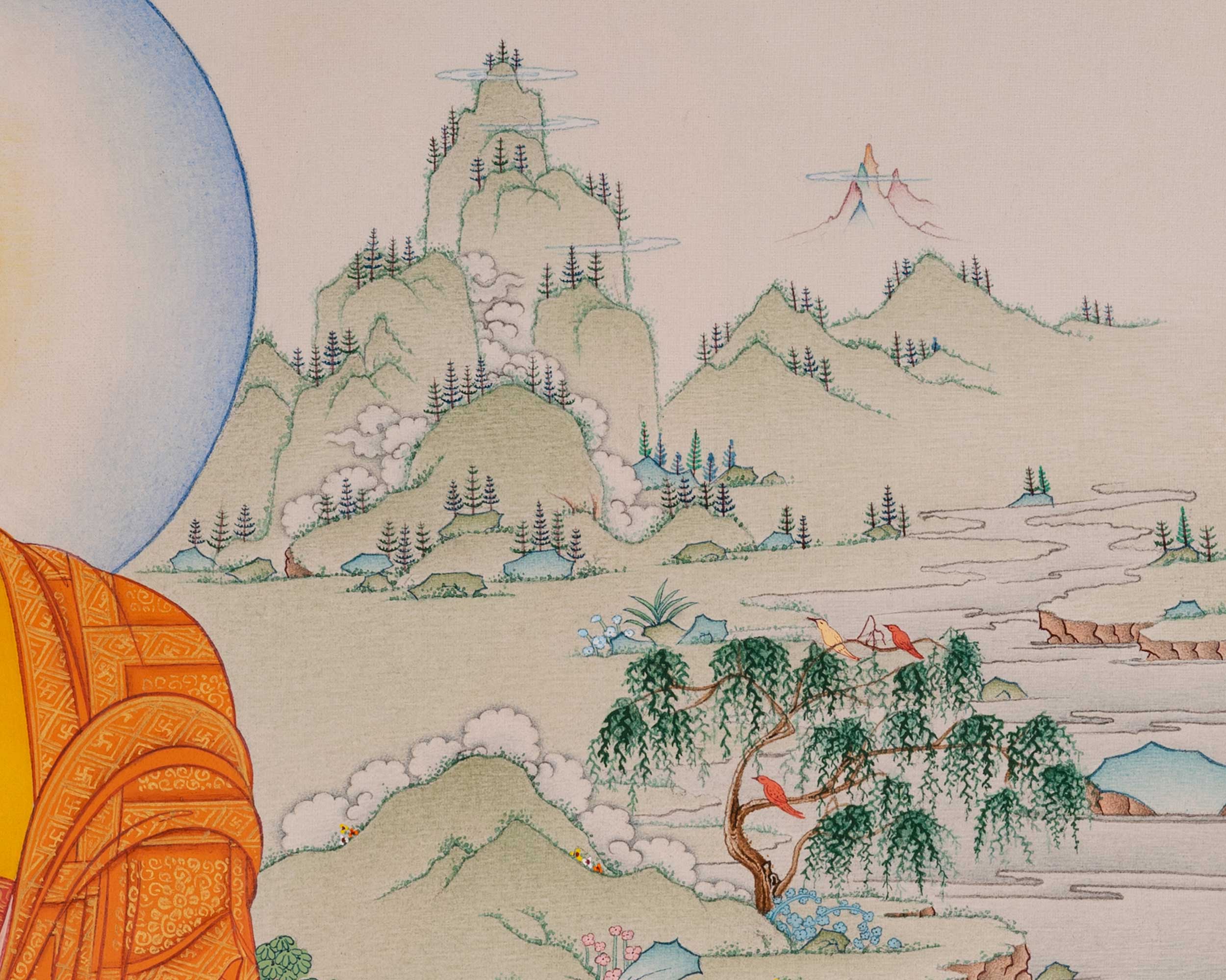 Siddhartha Gautama Digital Print Artwork | Buddha Shakyamuni on Canvas | Thangka Print for Spiritual Awakening