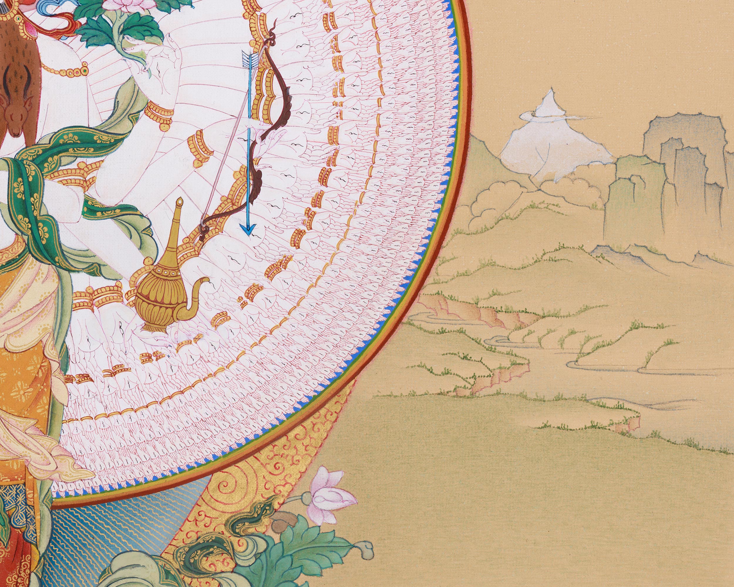 Hand-Painted 1000-Armed Chenrezig | The Bodhisattva of Compassion and Protection