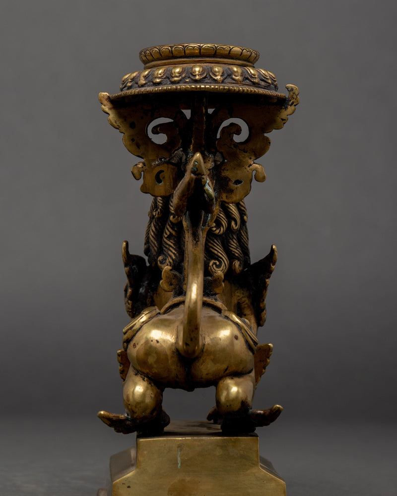 Dragon Brass Oil Lamp Set | Himalayan Vinatge Art Work