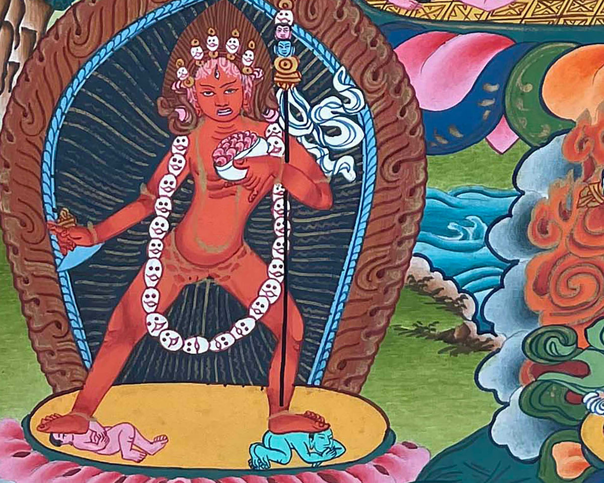 Original Hand Painted Vajrayogini Thangka Painting | Buddhist Art for Wall Decoration