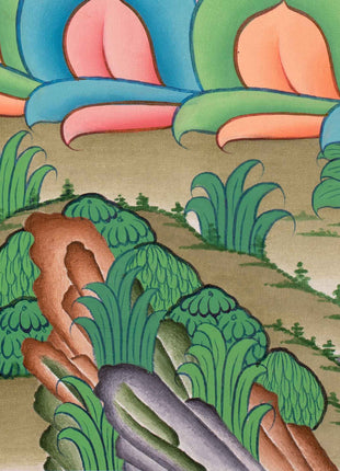 Hand-Painted Amitabha Buddha Thangka | The Buddha of Infinite Light