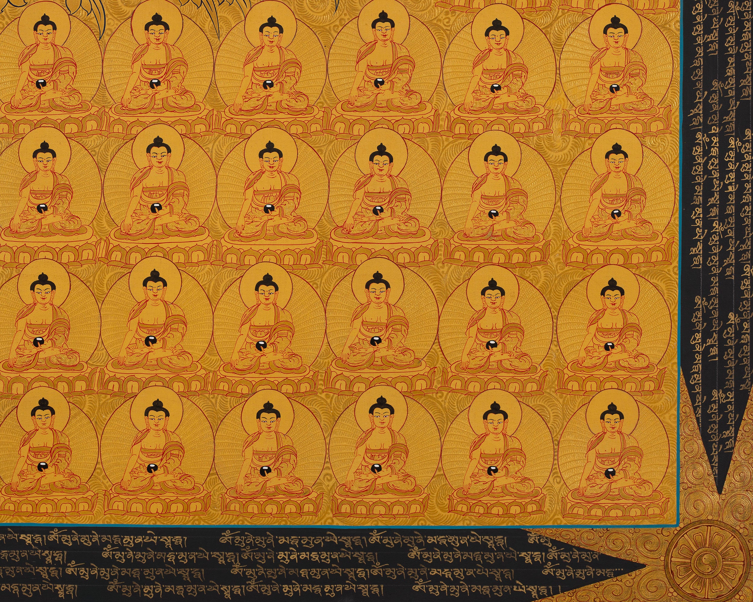 108 Buddha Thangka | Exclusive Gold Artwork | Spiritual Masterpiece