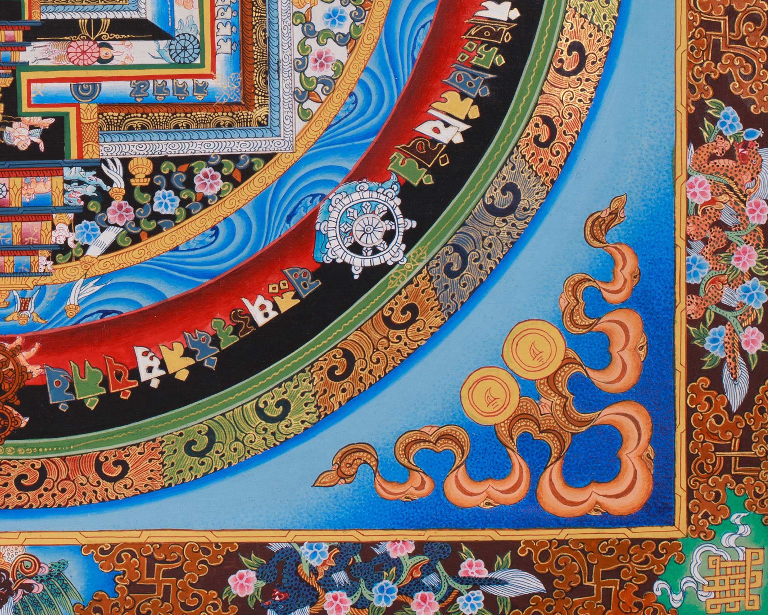 Himalayan Thangka of Kalachakra Mandala | Tibetan Art