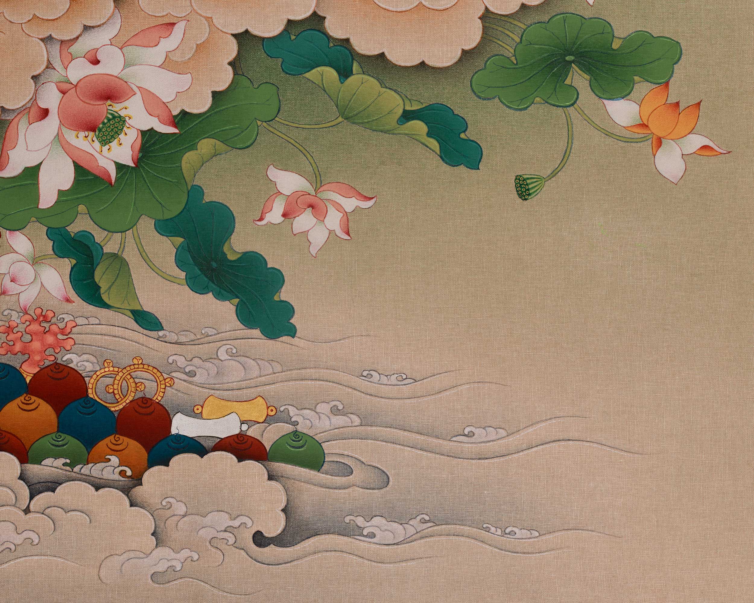 Bodhisattva Four-Armed Chenrezig Art | Avalokiteshvara Thangka | Home Decor