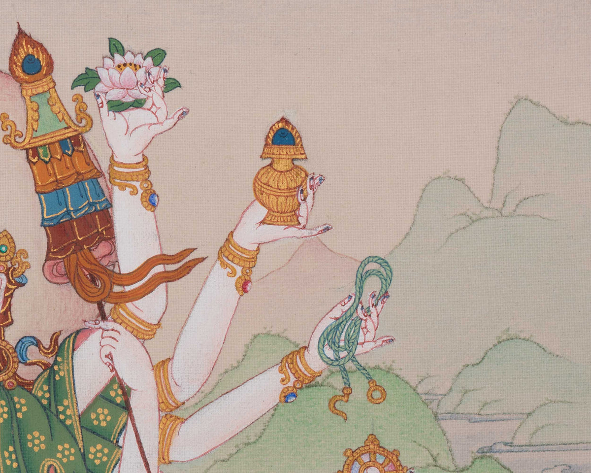Hand-Painted Cundi Thangka | Mother of Seven Kotis of Buddhas