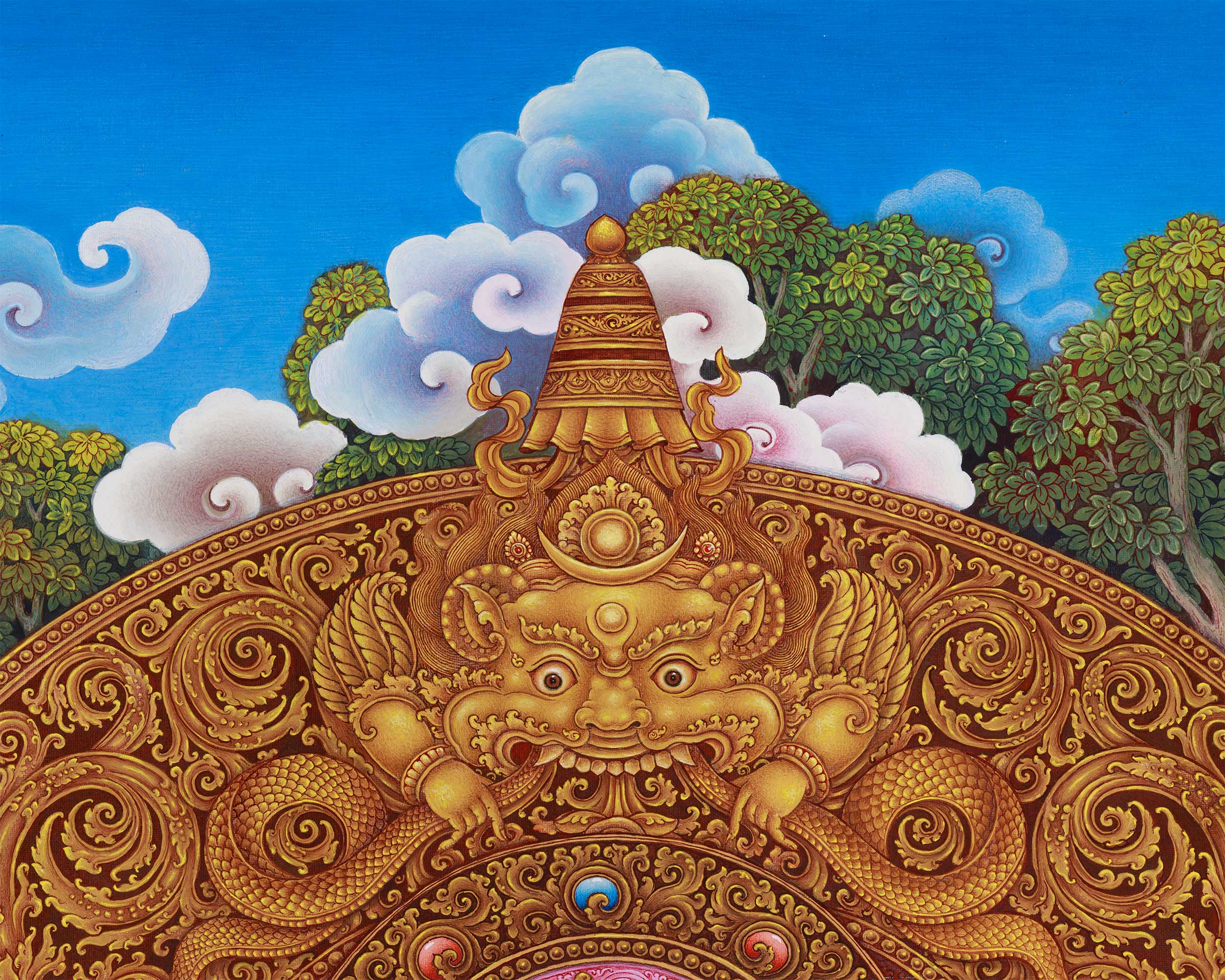 Dzambhala, Deity of Prosperity and Fortune | Radiant Paubha Art for Abundance