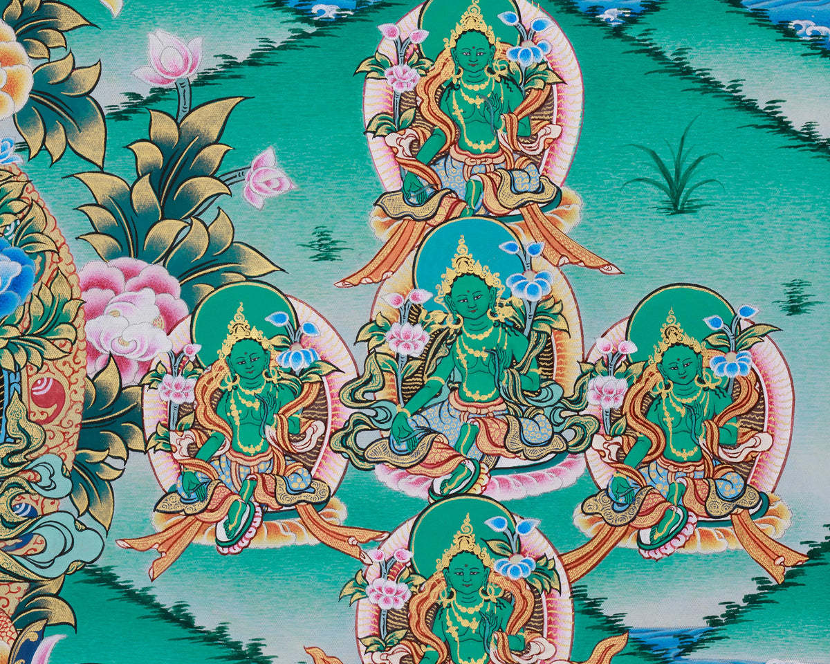 Goddess Red Tara Thangka | A Dynamic And Powerful Form of The Bodhisattva Tara