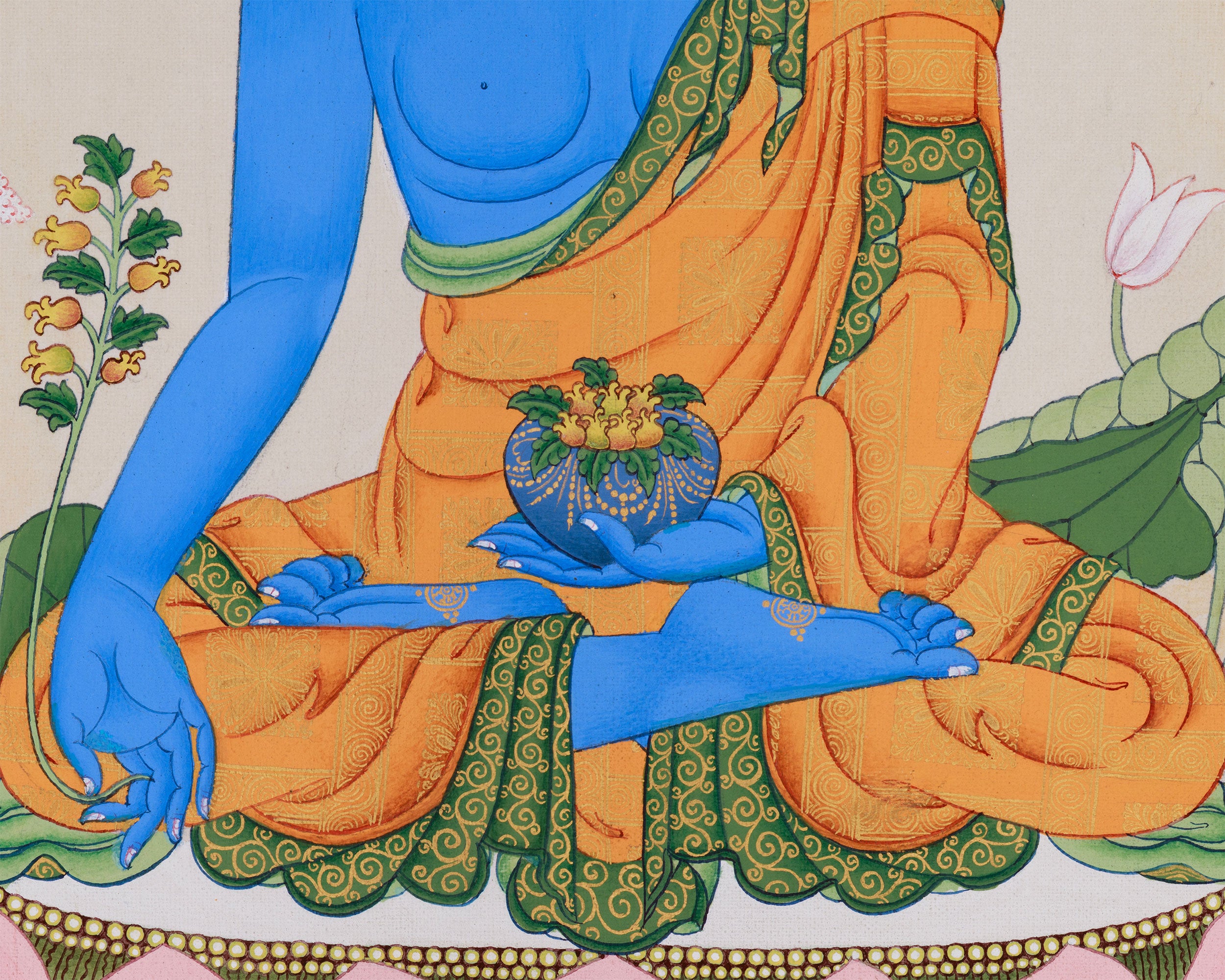 Bhaisajyaguru Thangka Print | Medicine Buddha of Healing and Protection