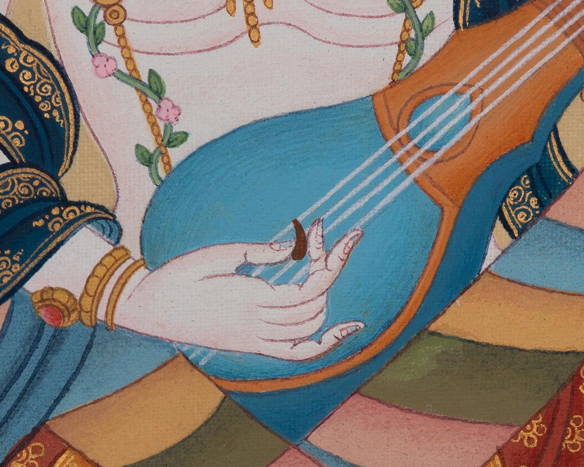 Saraswati Divine Art | Wisdom Deity | Traditional Spiritual Artwork