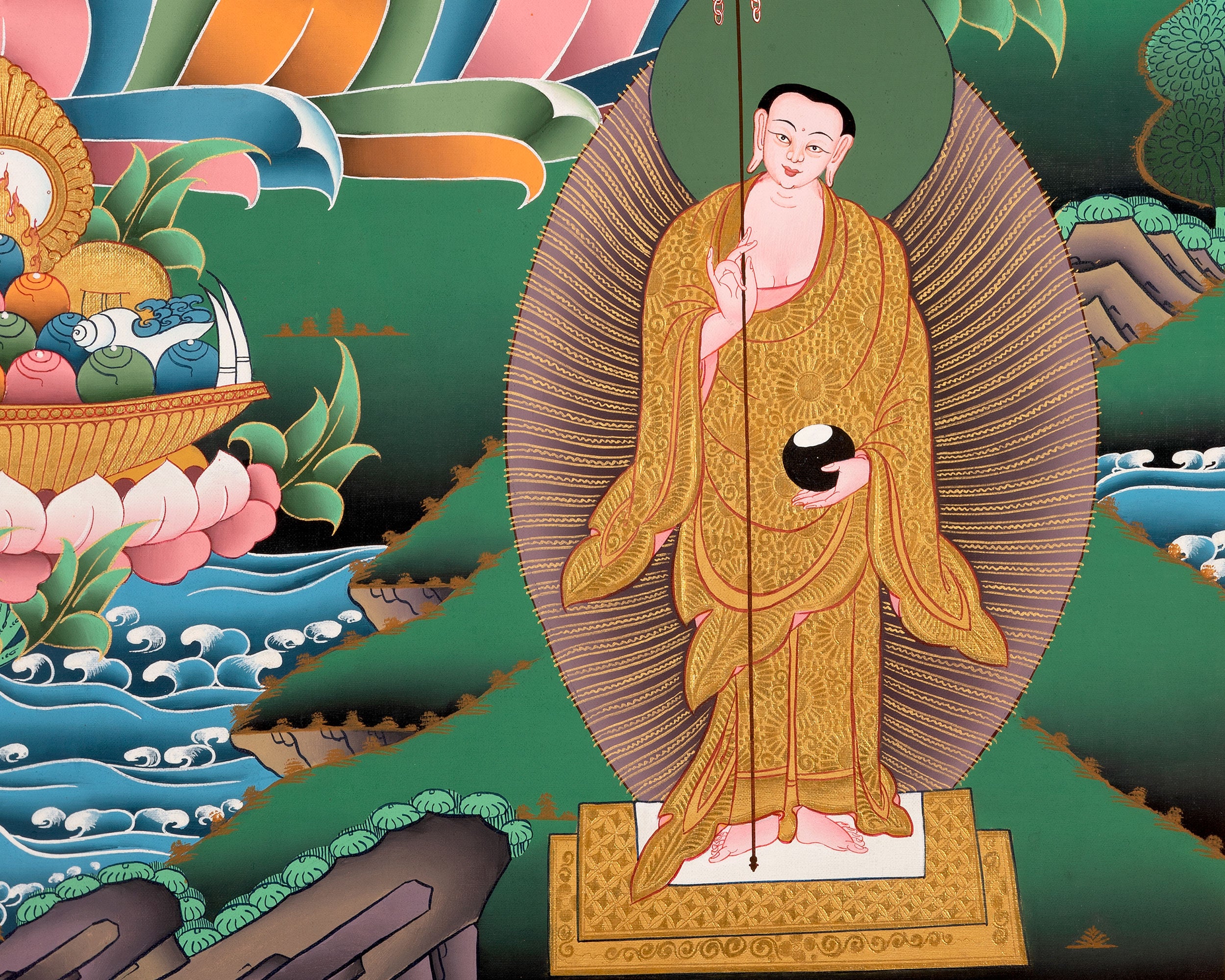 Religious Shakyamuni Buddha Thangka  | Buddhist Art | Wall Decors