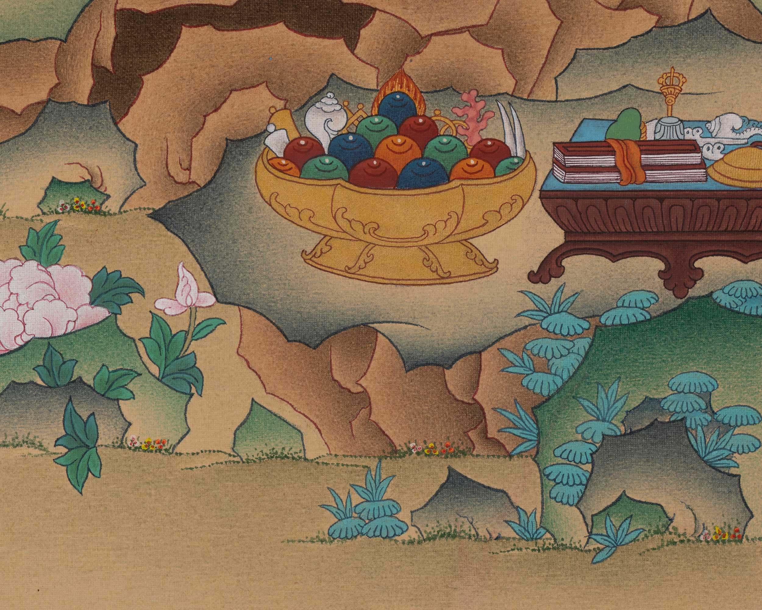 Spiritual Guru Rinpoche Thangka | Sacred Padmasambhava Buddhist Artwork