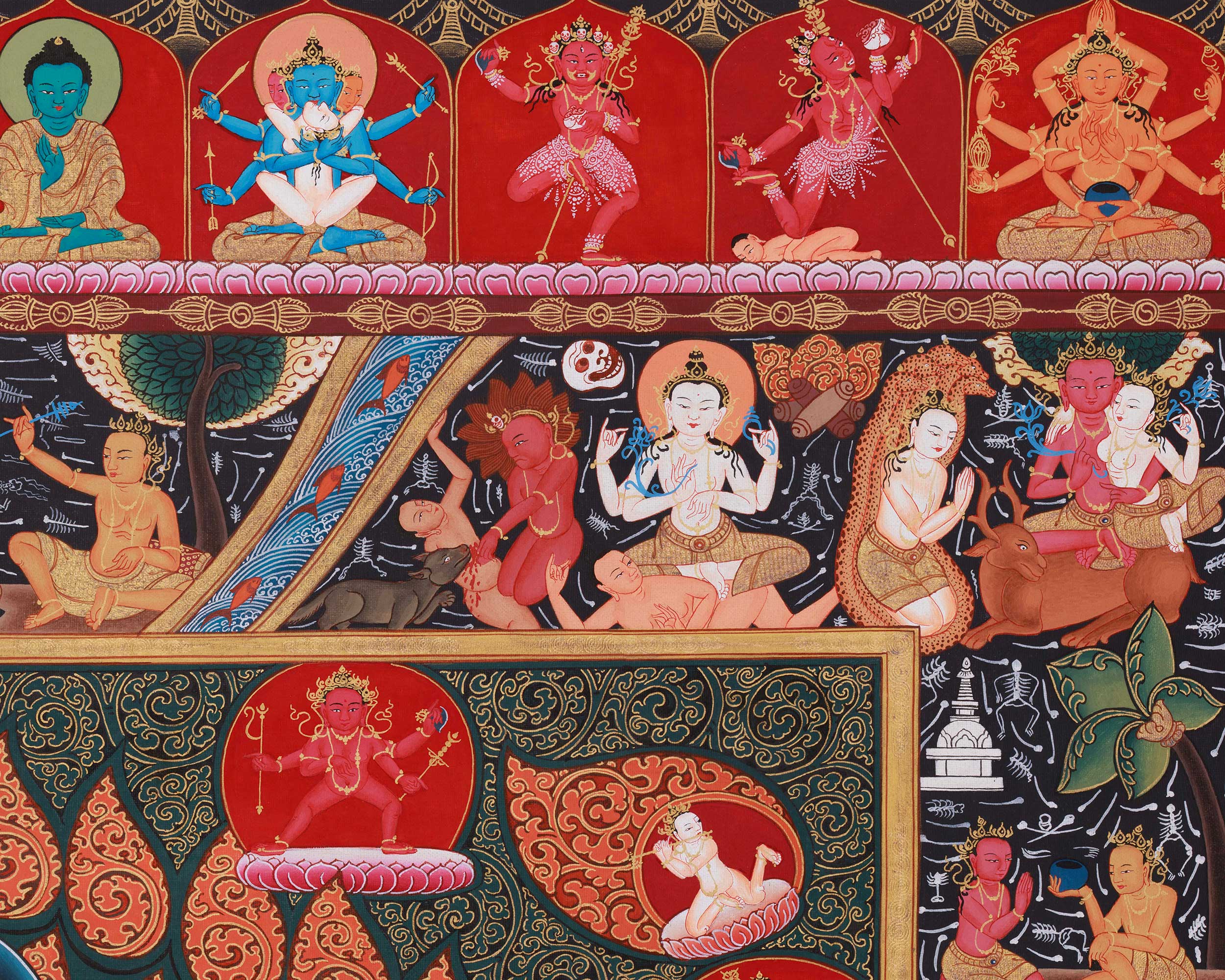 12-Armed Chakrasamvara Thangka | Yidam Deity of Enlightened Union and Transformative Energy