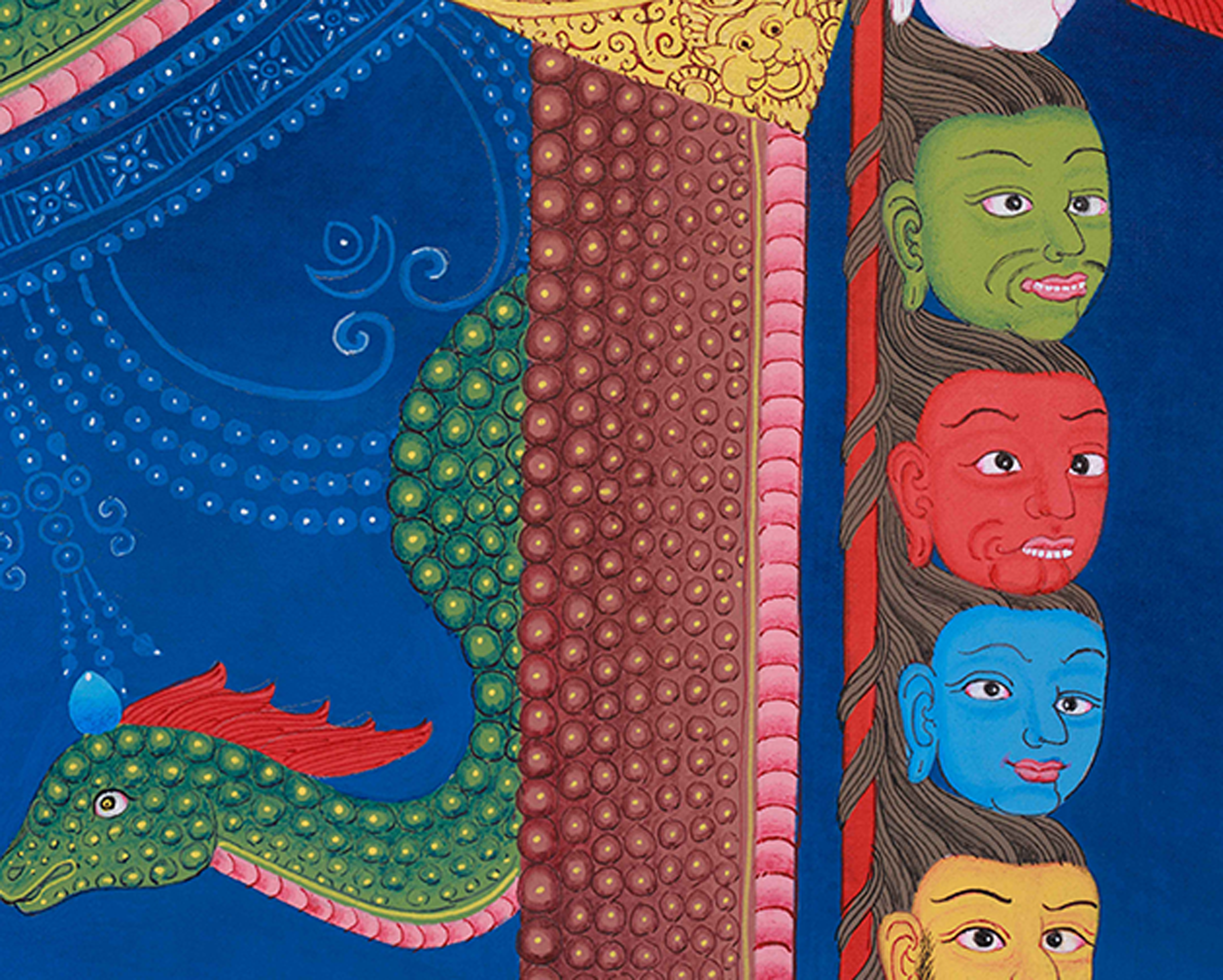 Lord Bhairav Thangka | Wrathful Essence of Bhairava | Traditional Hand Painted Art