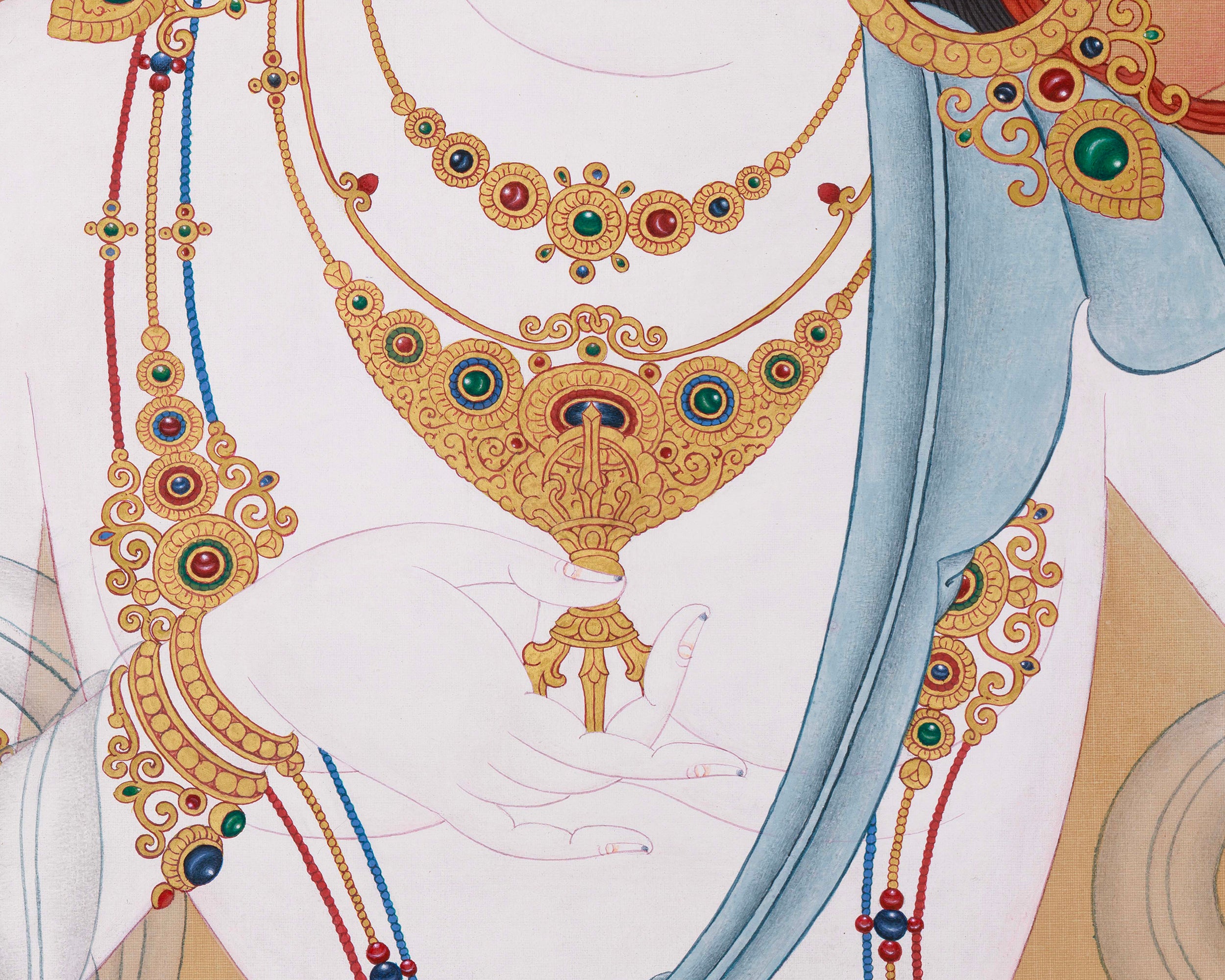 Exquisite 50-Inch Vajrasattva Thangka | A Powerful Symbol of Purification and Spiritual Awakening
