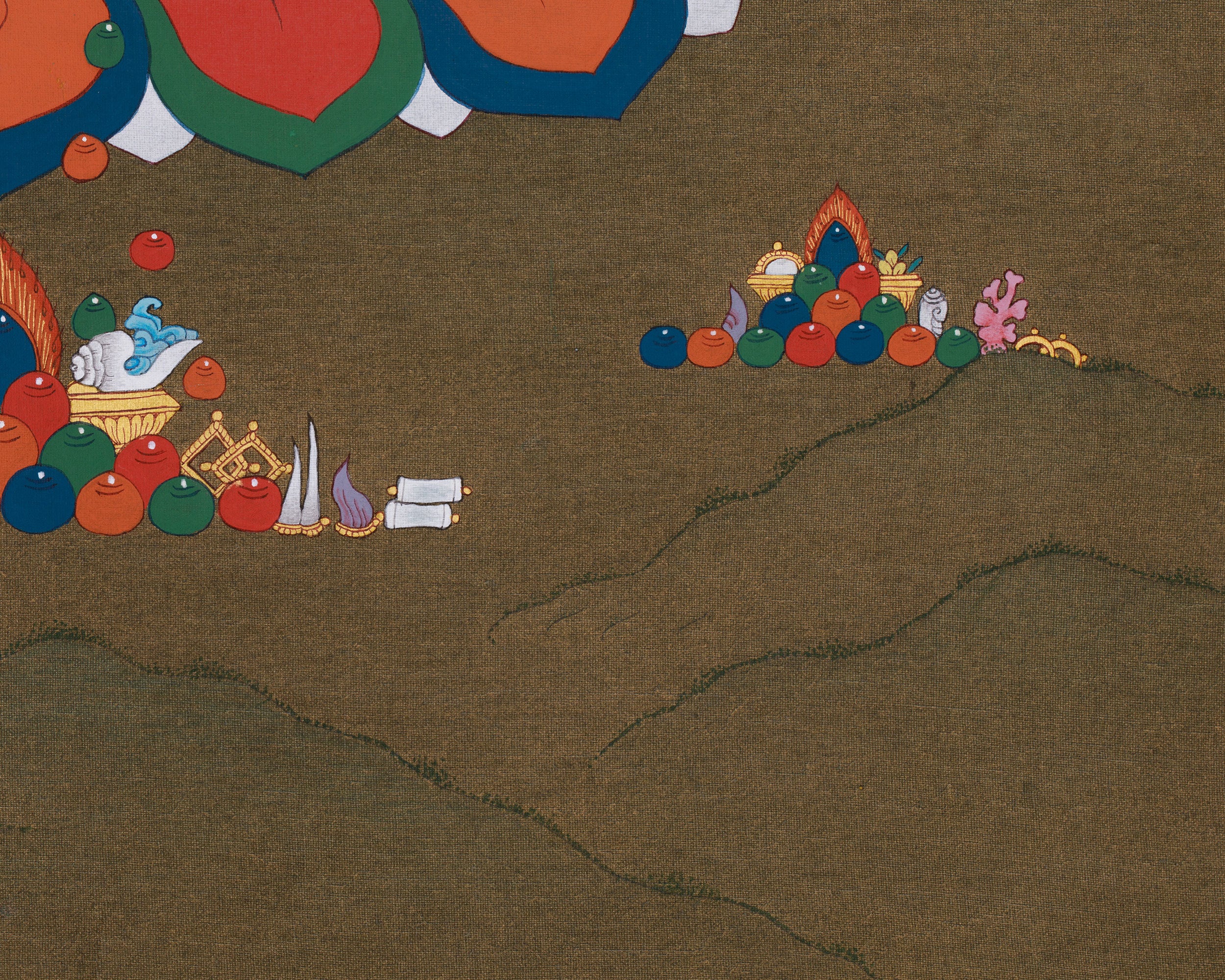 Spiritual Dzambhala Thangka | Wealth & Protection Deity in Traditional Art