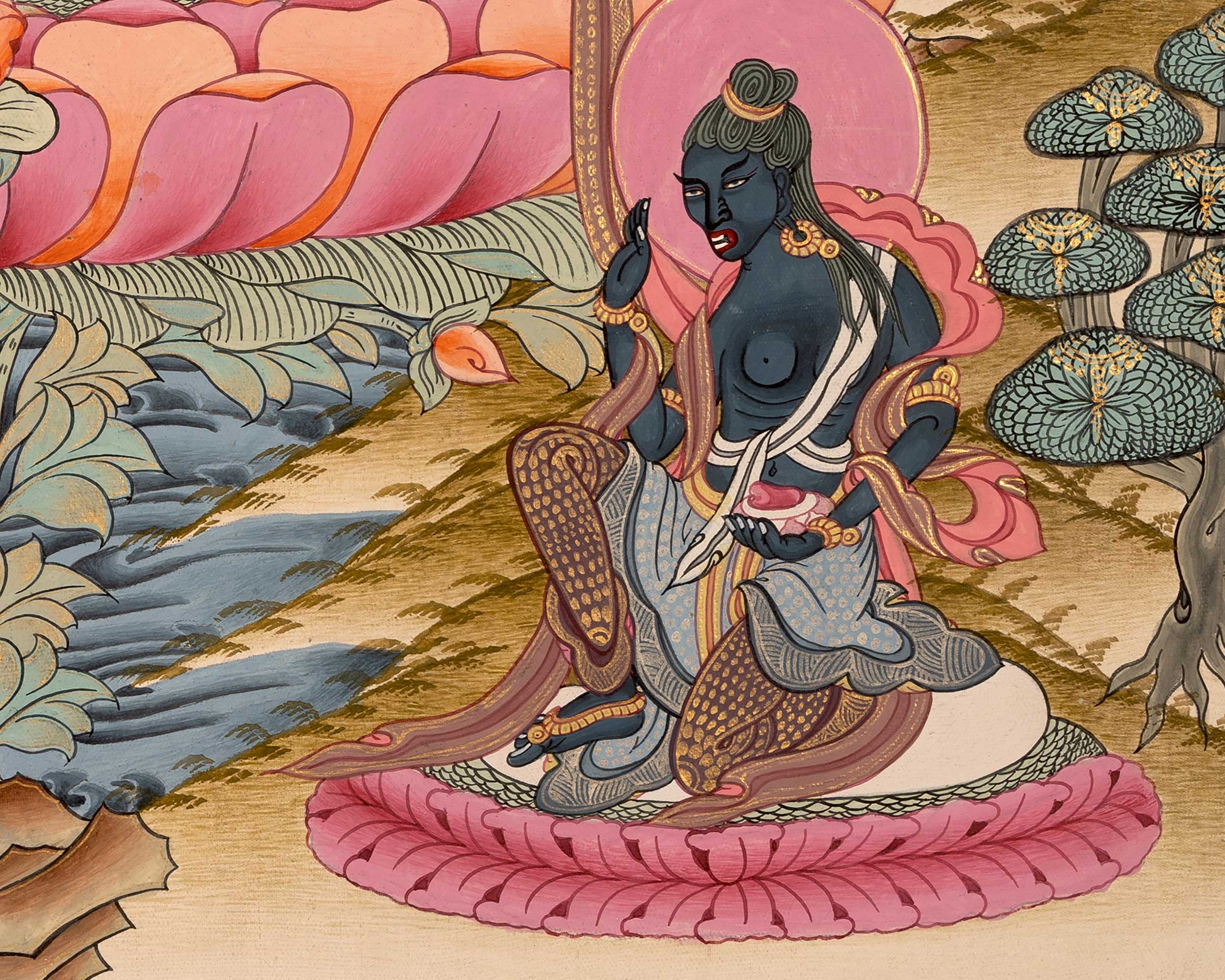 Green Tara Thangka Painting | Buddhist Gifts | Wall Decors