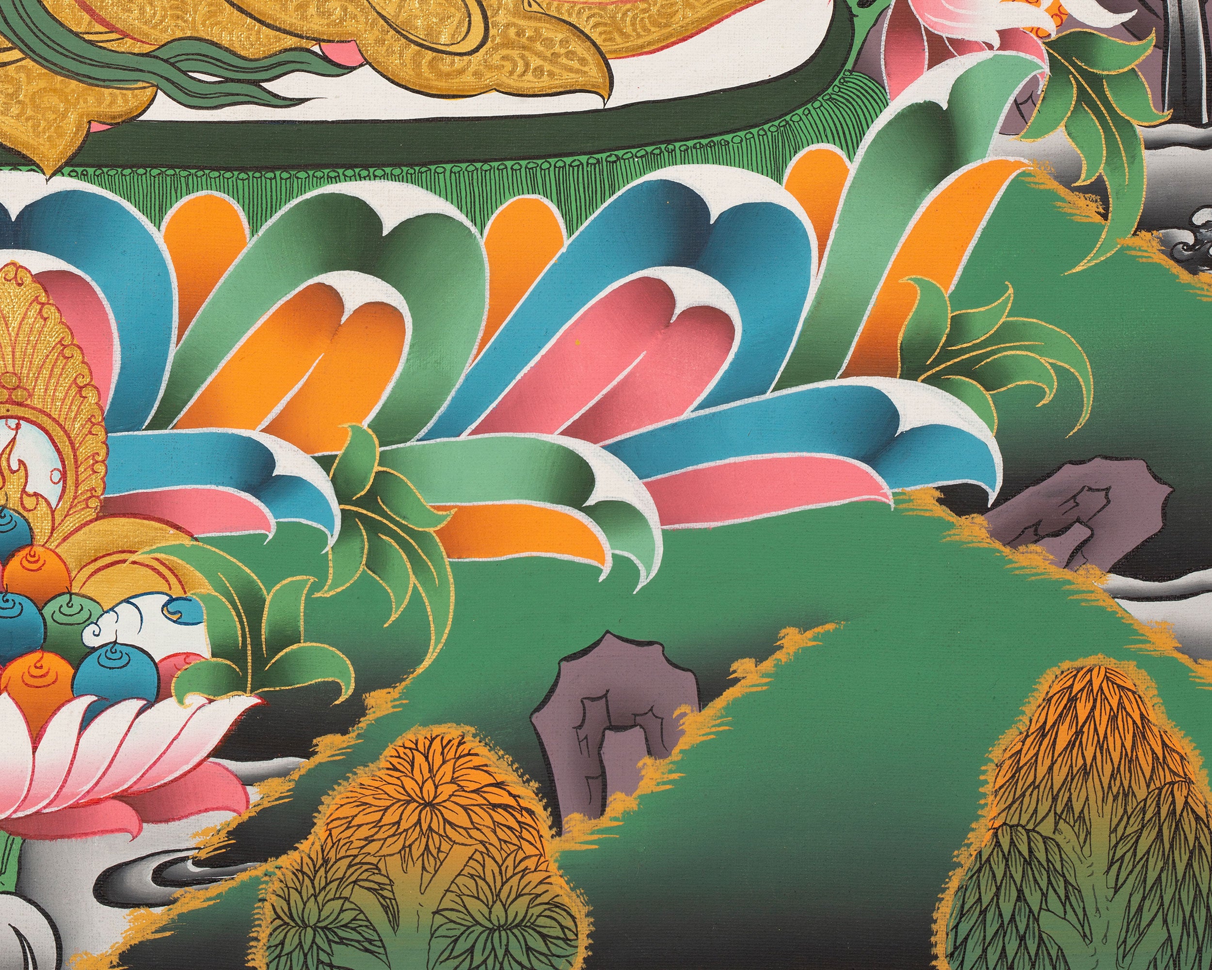 Red Amitayus Buddha | Buddhist Traditional Thangka | Gift For Buddhist