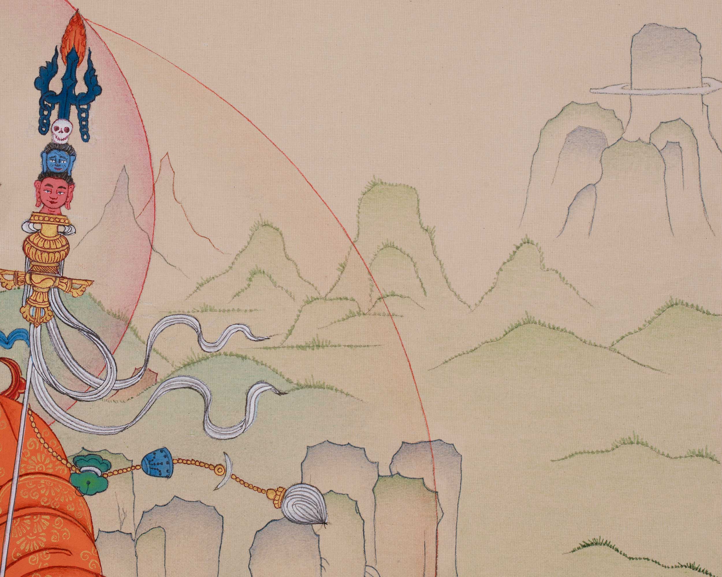 Thangka of Enlightened Master Guru Rinpoche | Second Buddha of Enlightenment and Protection