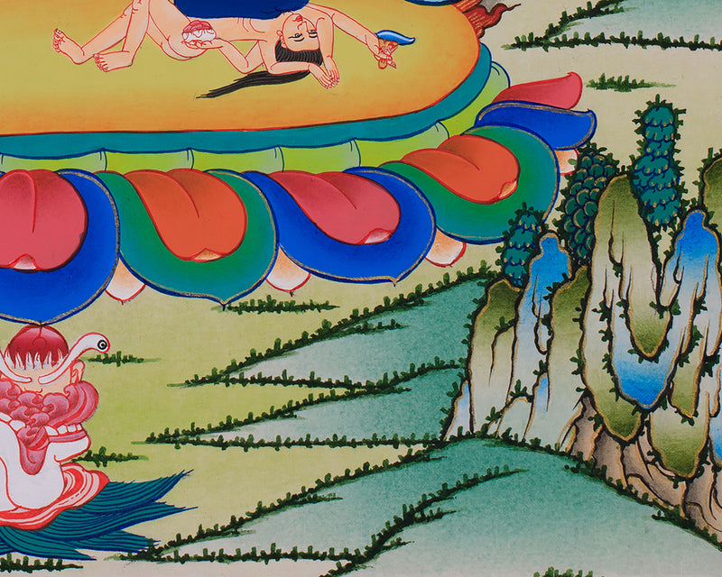 Wrathful Chakrasamvara Thangka | Hand-Painted Tibetan Buddhist Deity Art