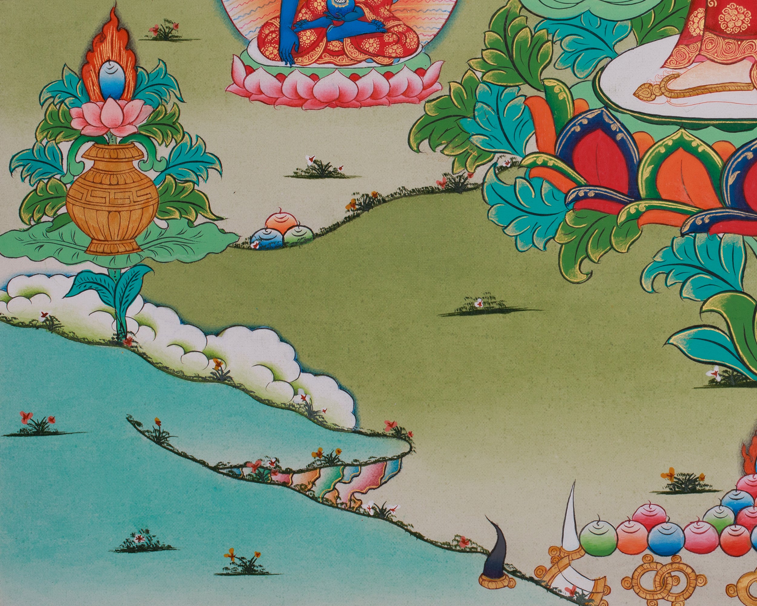 1000 Armed Chenrezig Sacred Artwork | Avalokiteshvara Compassion Deity | Five Dhyani Buddhas