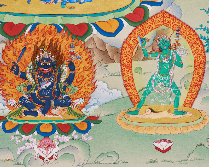 Chakrasamvara Yab-Yum Thangka | Powerful Tantric Deity Art