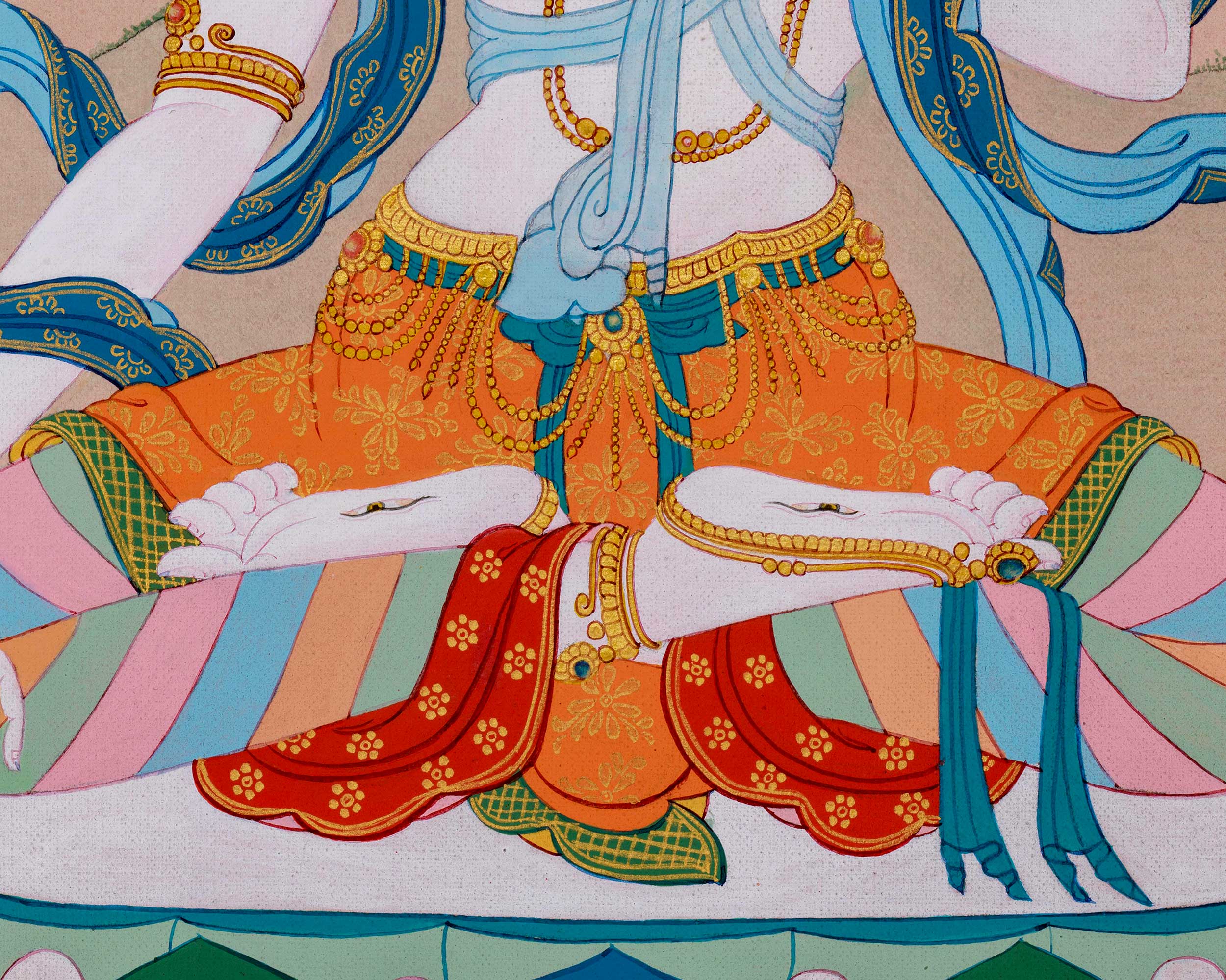 Spectacular White Tara| Karma Gadri Thangka