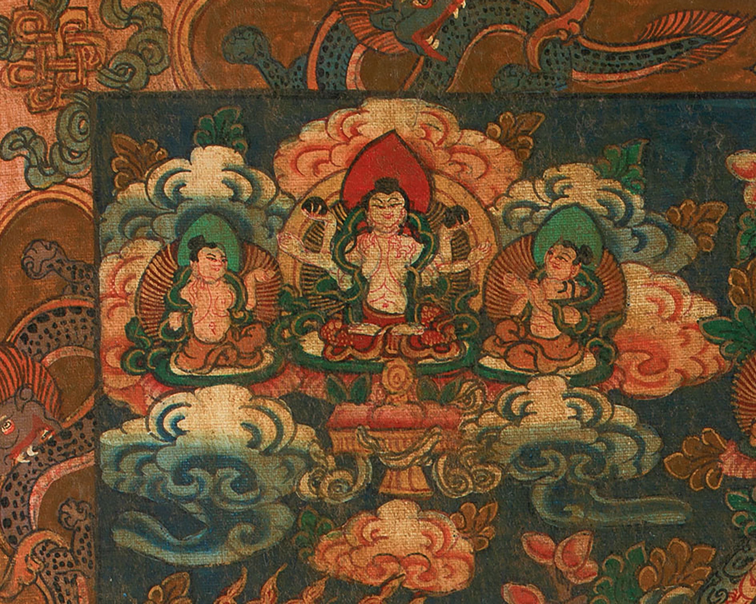 Three Wheel Buddha Mandala | Sacred Geometry Painting