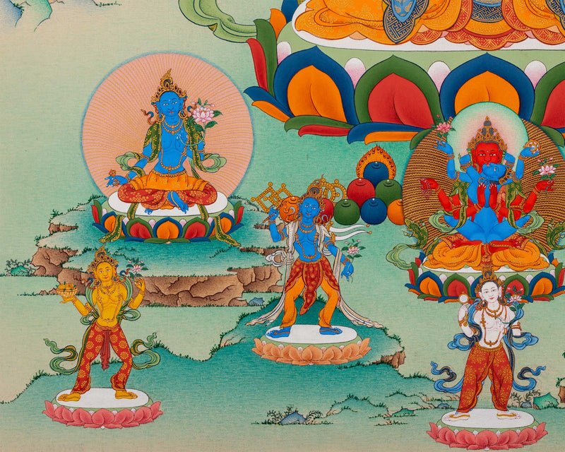 Gyalwa Gyasto Mandala | Chenresig with Vajravarahi Thangka