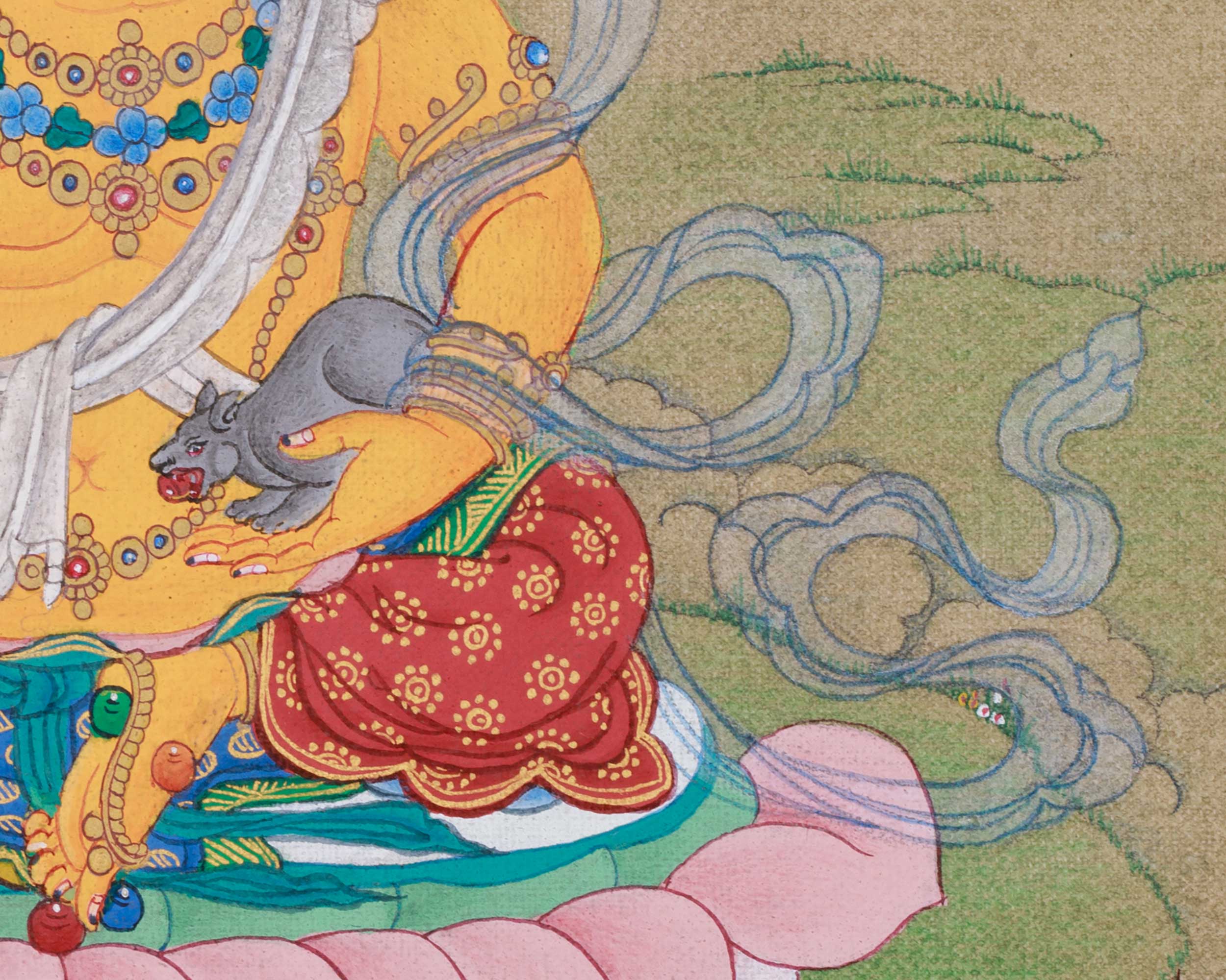 Original Zambhala Painting | Dzambhala, Protector of Wealth and Spiritual Abundance