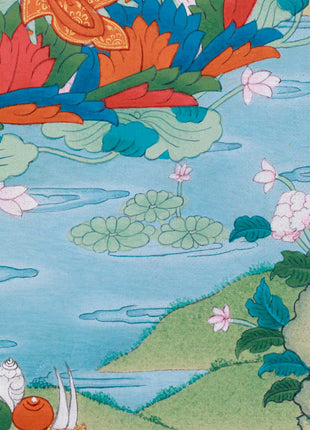 Guru Rinpoche Thangka: Free Brocade