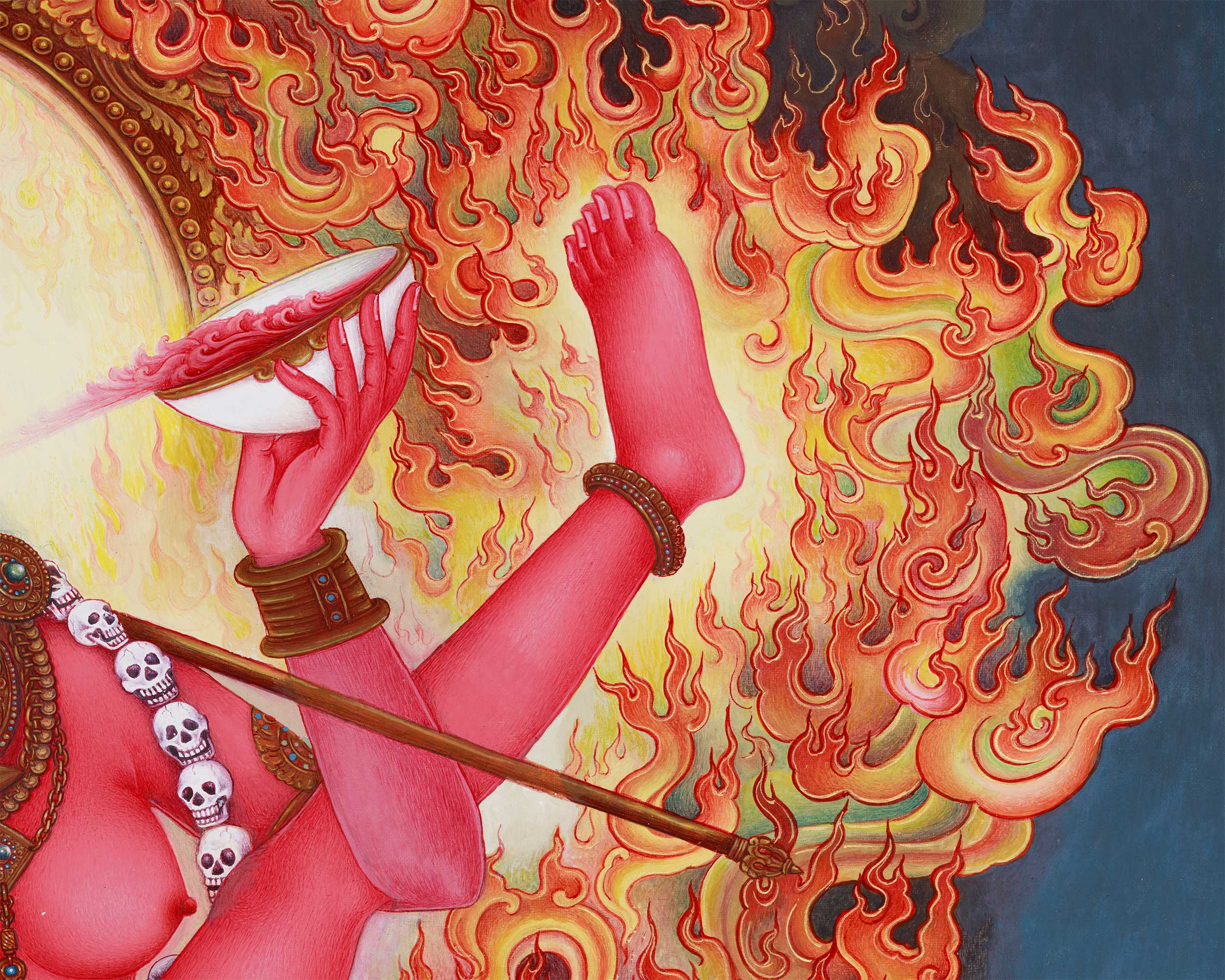 Vidyadhari Yogini, Flying Vajrayogini Giclee Print | Sky-Dancer of Wisdom and Fierce Compassion