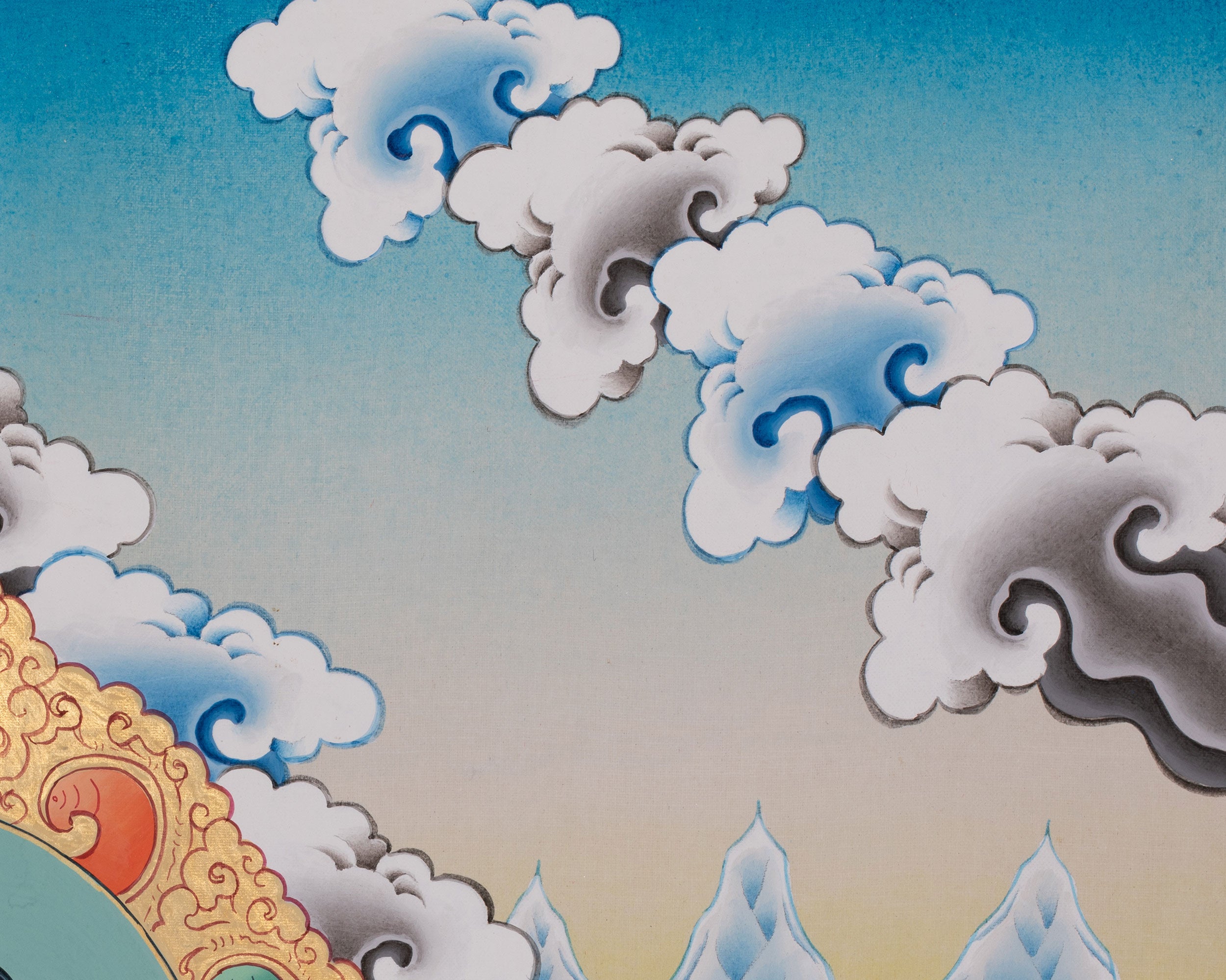 Traditional Thangka of White Dzambhala | Sacred Tibetan Wealth Deity Art