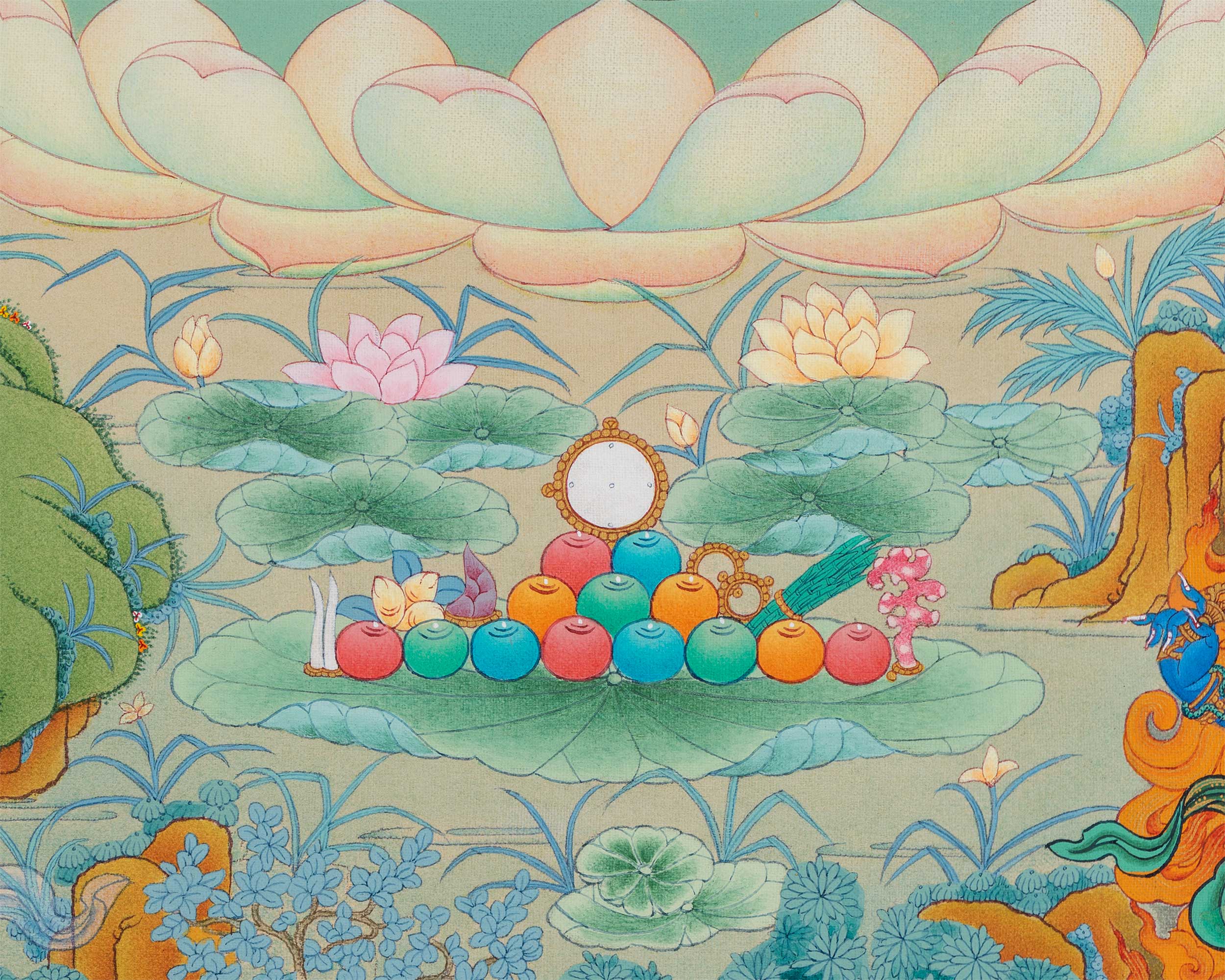 Four-Armed Chenresig Thangka Print for Divine Wisdom | Bodhisattva Of Compassion