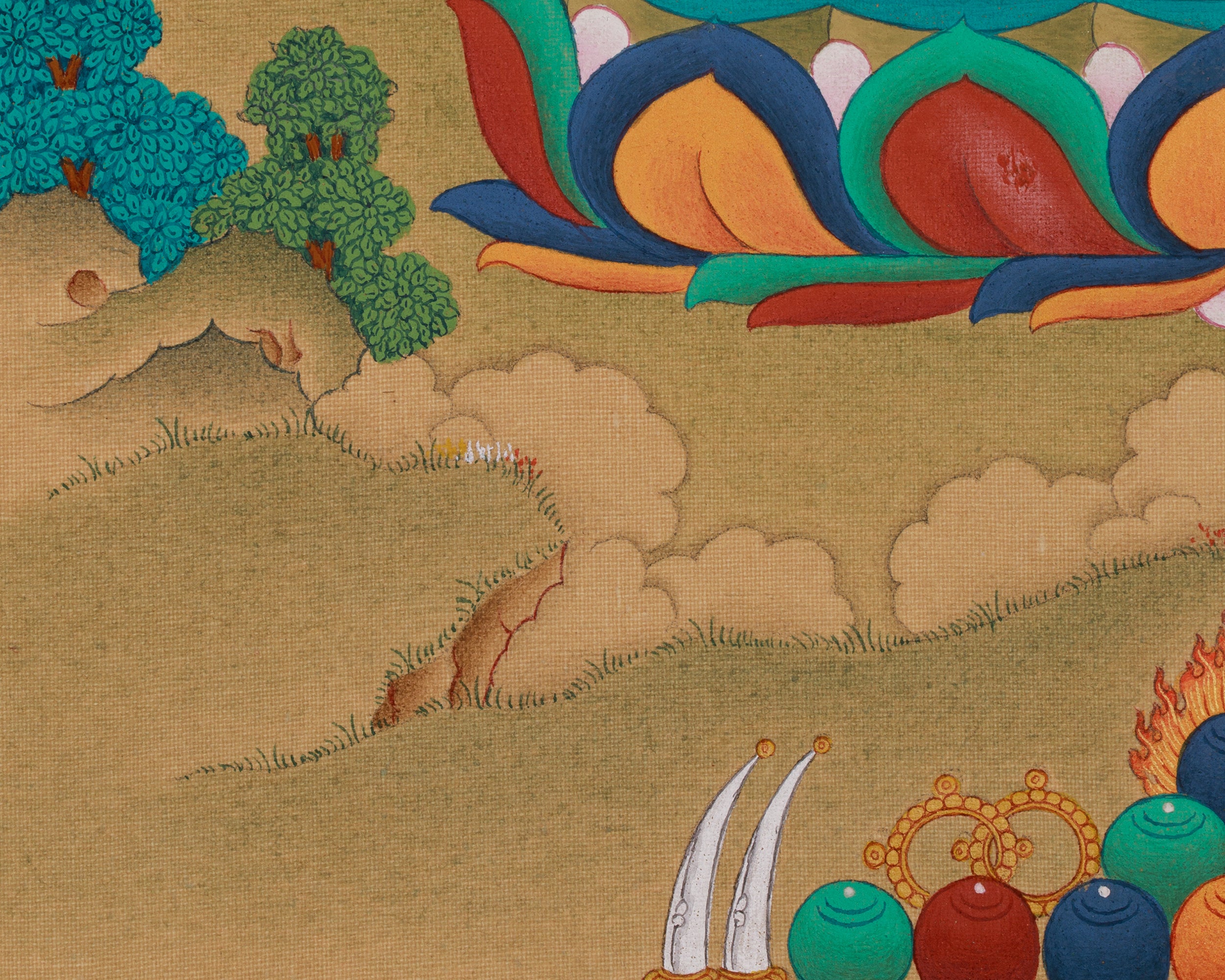 Traditional White Tara Thangka with Amitabha Buddha | Female Bodhisattva