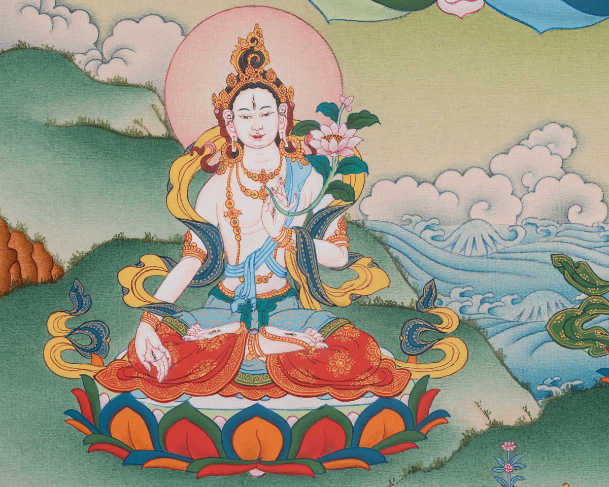 1000 Armed Dukar Traditional Art | The White Umbrella Goddess | Sitatapatra Deity