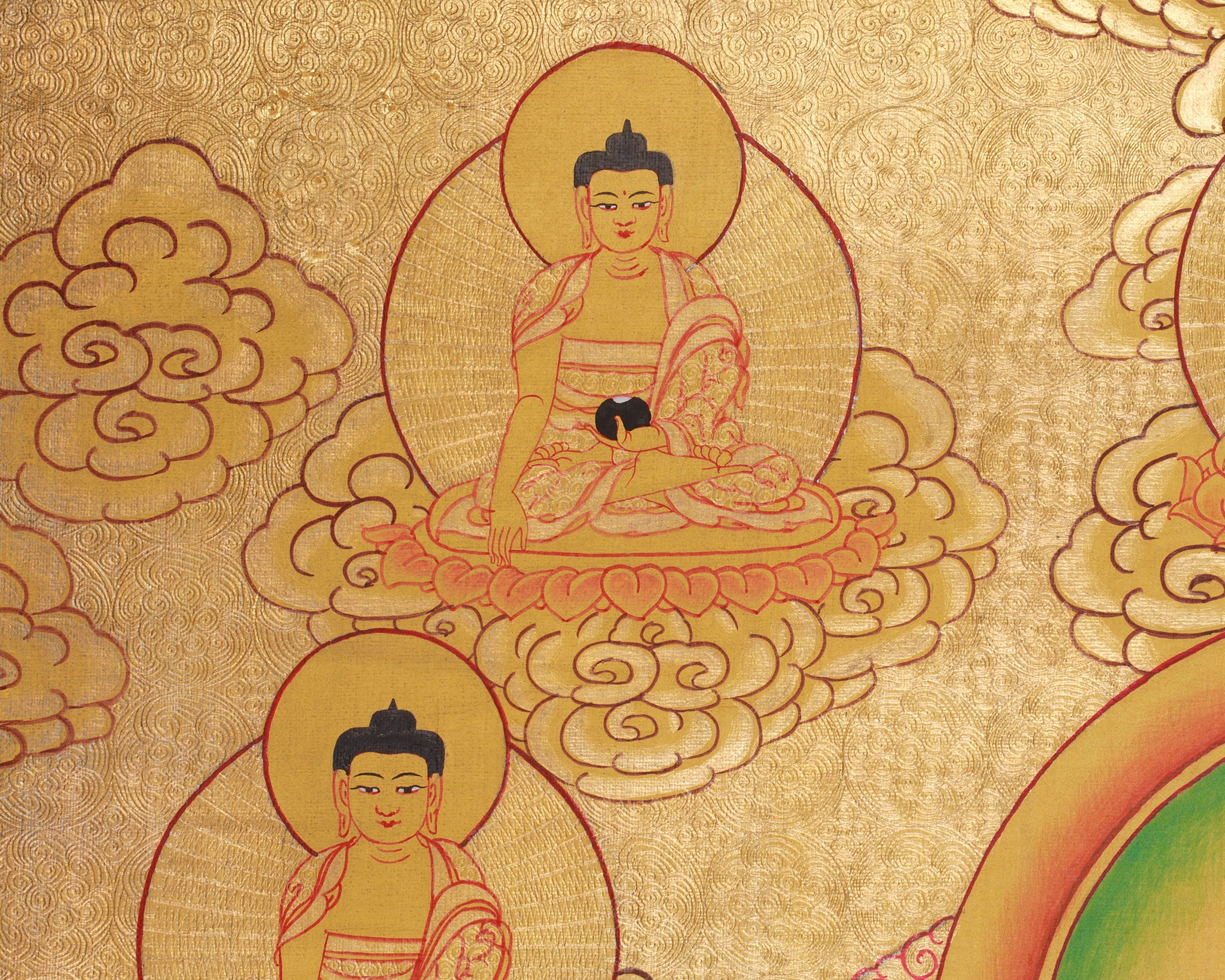 Chenrezig With Five Dhyani Buddha | Featuring Manjushri and Vajrapani