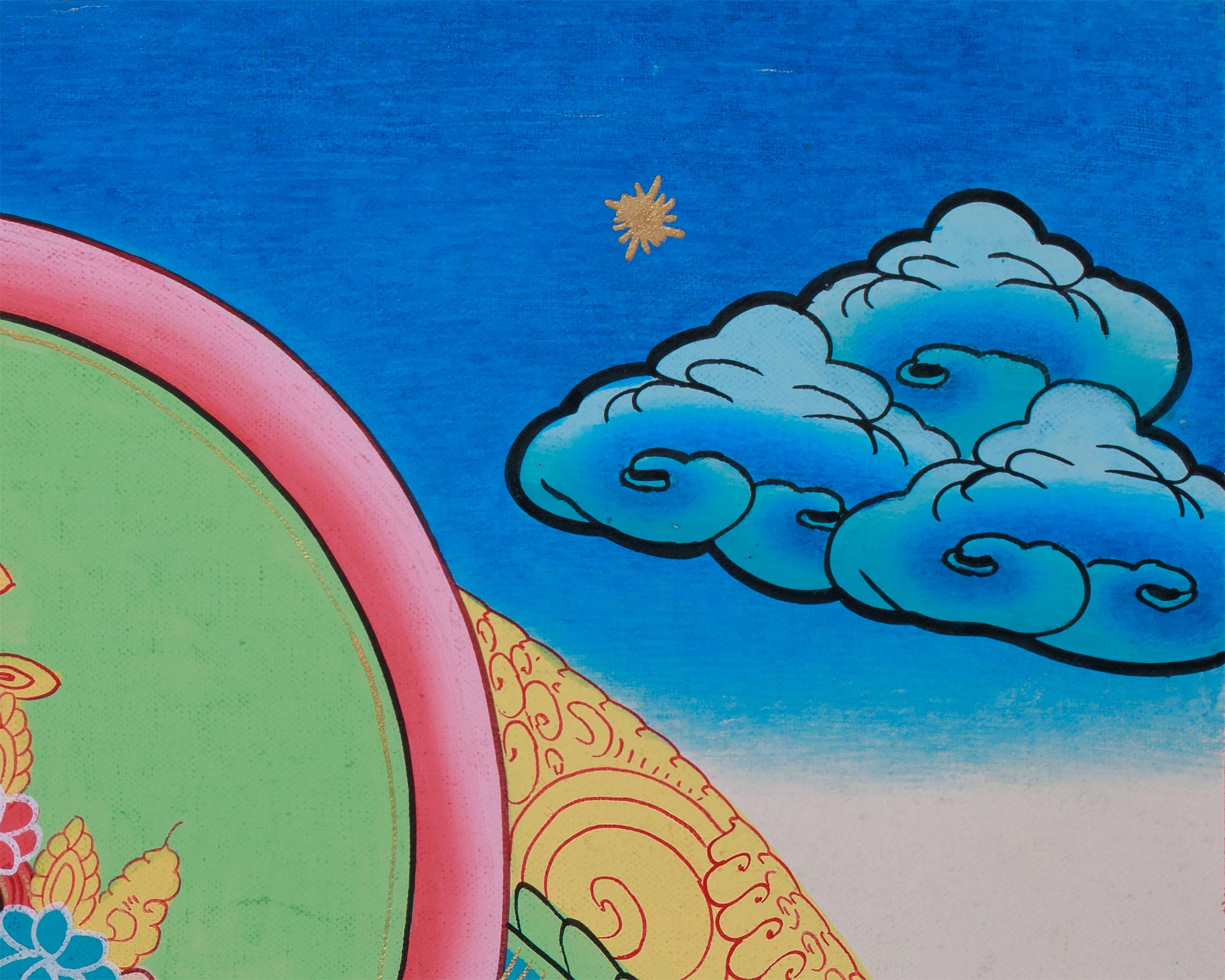 Manjushri Wall Hanging Thangka | Hand-Painted Tibetan Buddhist Art