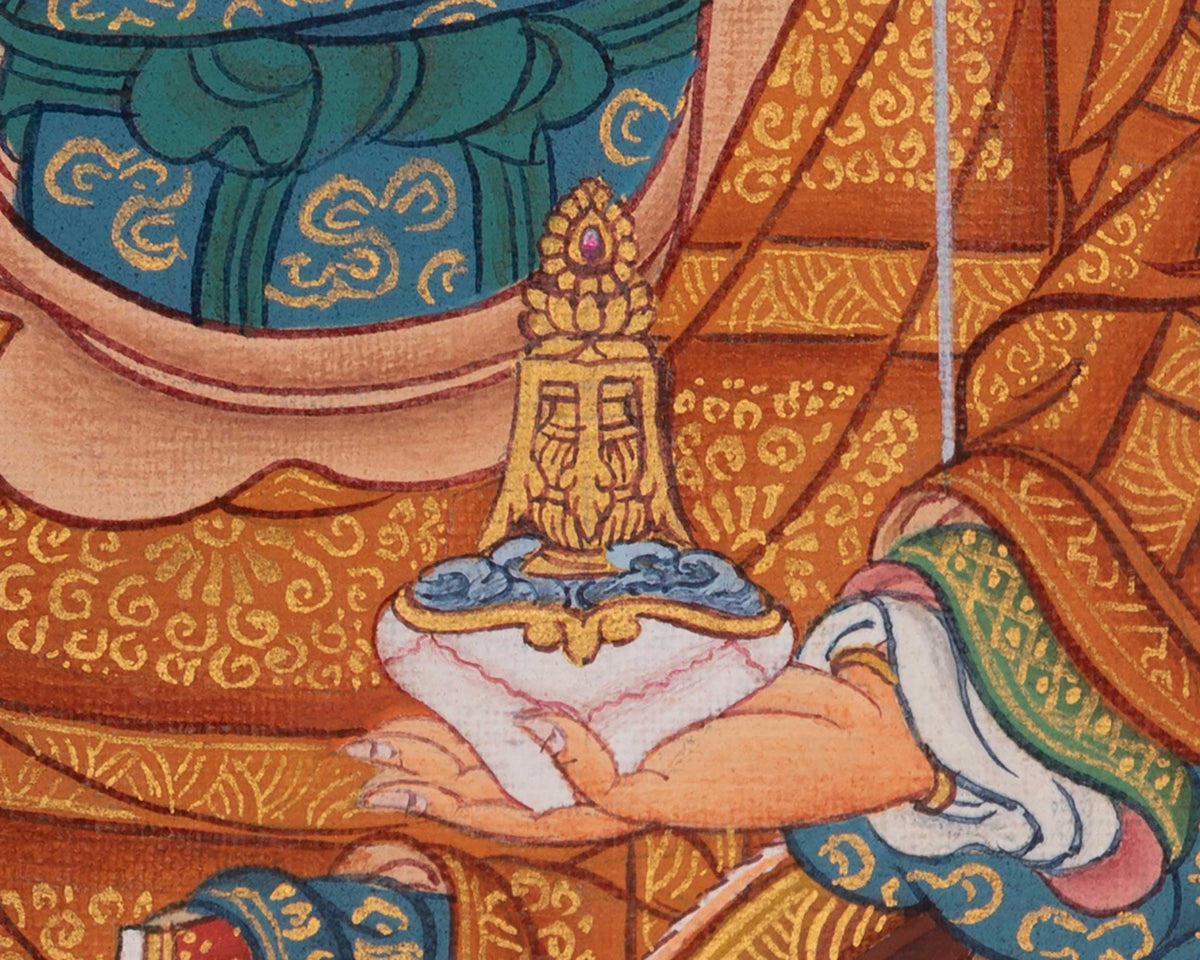 Guru Rinpoche Thangka Painting | Lotus-Born Master | Vajrayana Buddhism