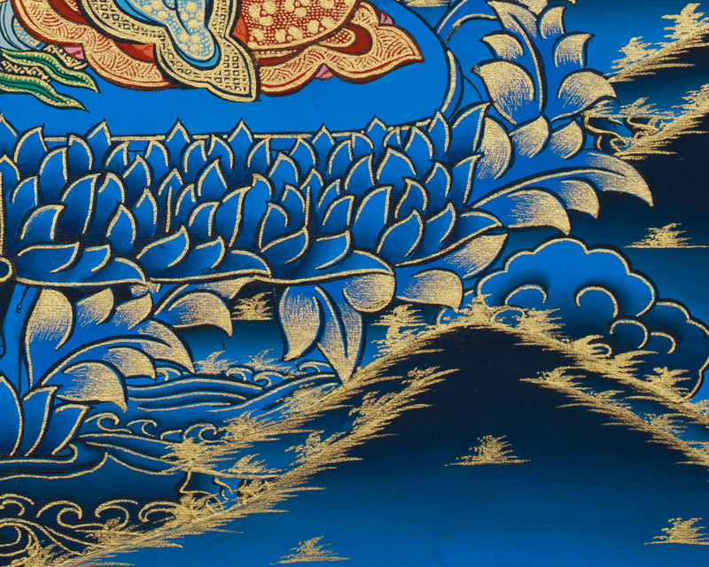 Thangka of Bodhisattva Manjushri | Tibetan Buddhist Wisdom Deity