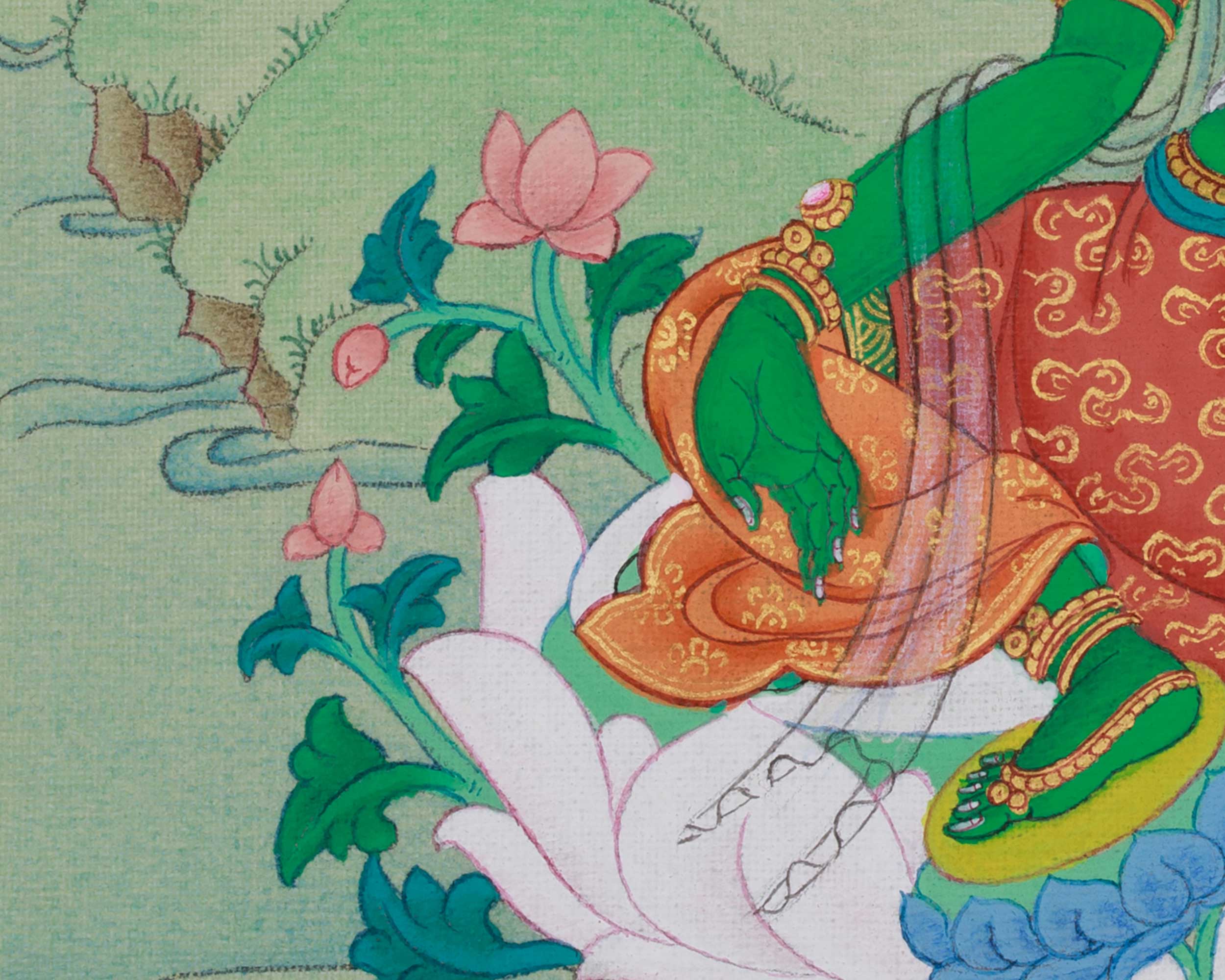 Green Tara Tibetan Thangka | Mother of Liberation | Wisdom Deity